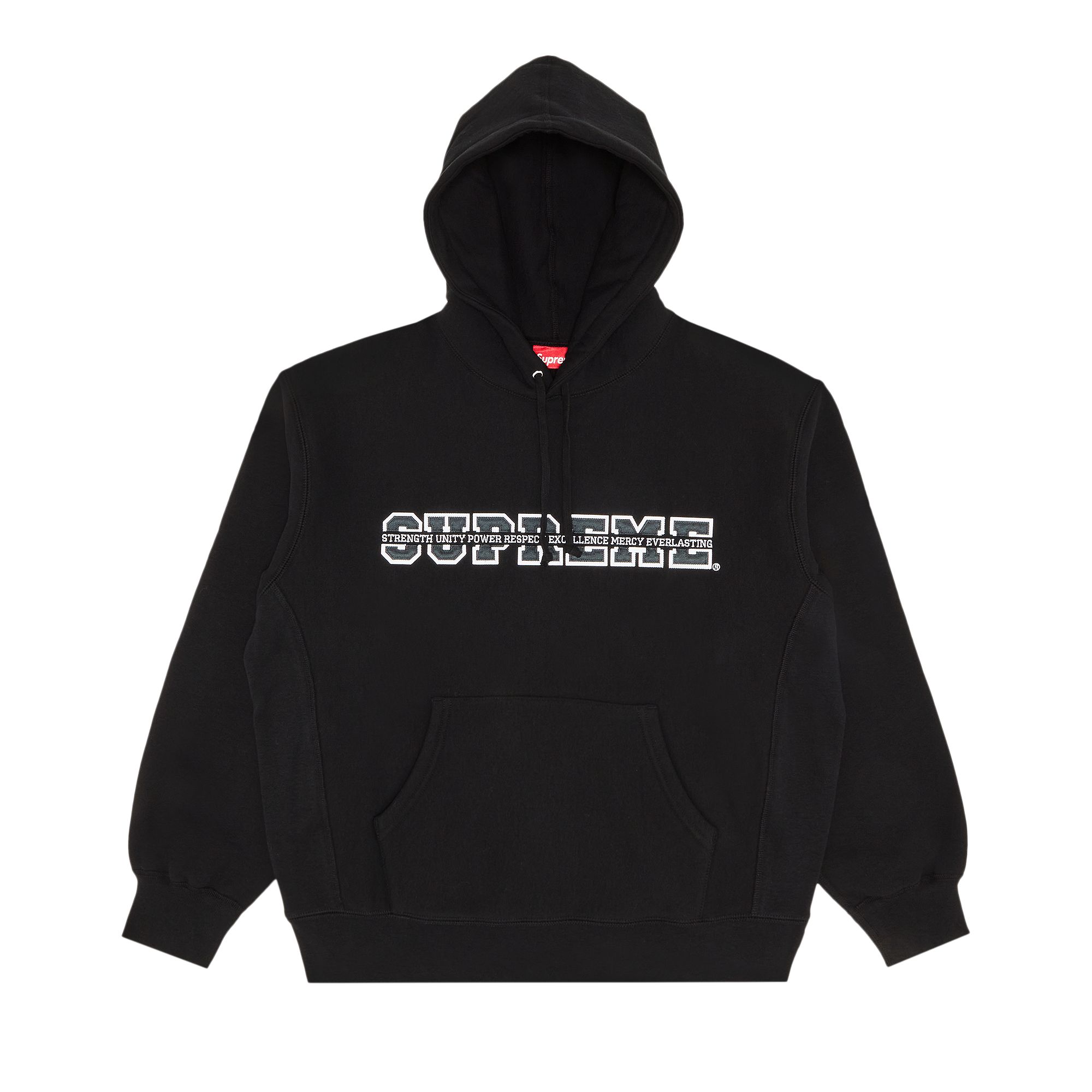 Pre-owned Supreme Collegiate Acronym Hooded Sweatshirt 'black'