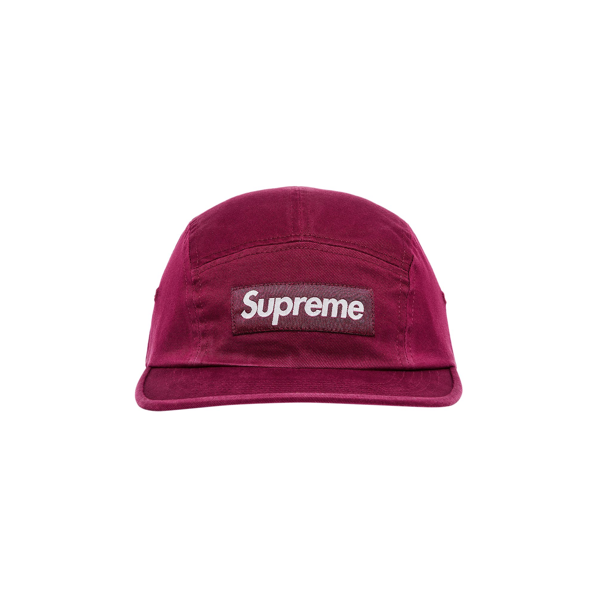 Pre-owned Supreme Washed Chino Twill Camp Cap 'cranberry' In Red