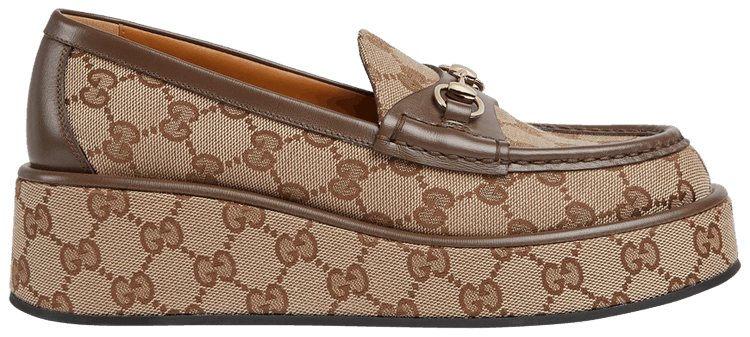 GUCCI｜ (794316 FADC1 9741) Buy Gucci Wmns Horsebit Wedge Loafer 'GG Supreme - Beige