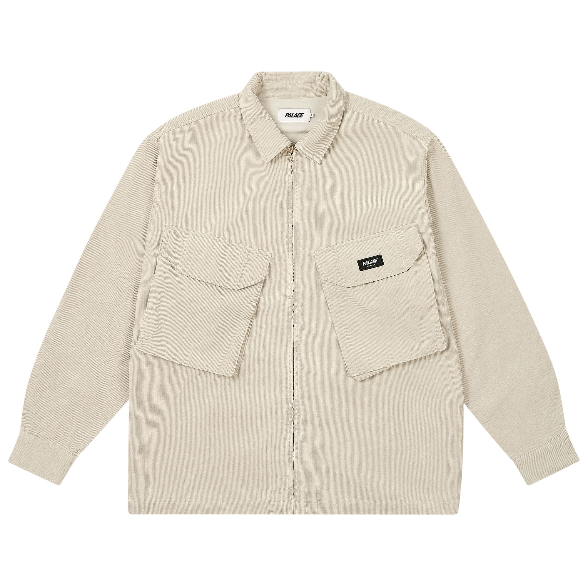 Pre-owned Palace Cord Pdu Overshirt 'concrete Grey' | Men's Size M