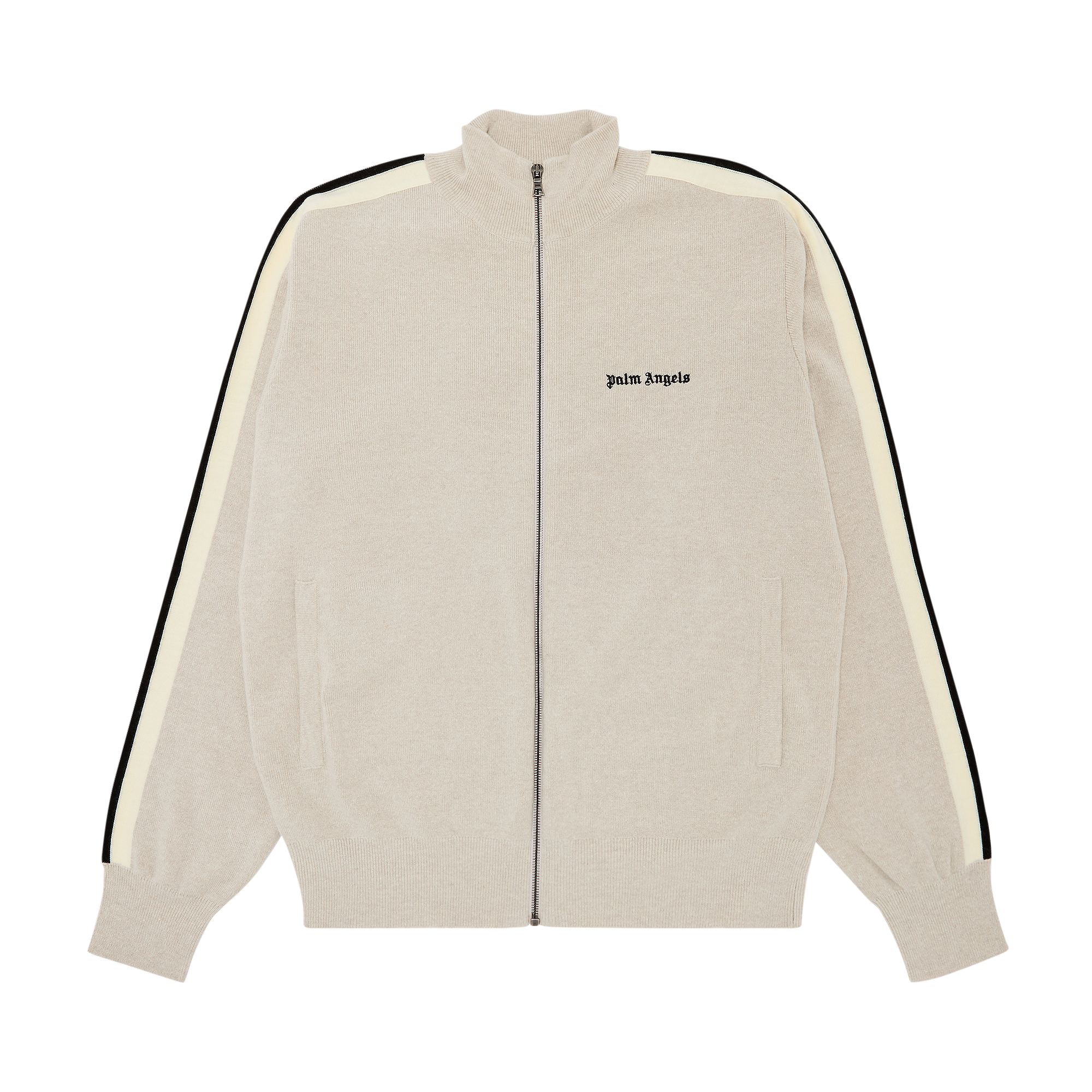 Pre-owned Palm Angels Classic Logo Knit Track Jacket 'light Beige' | Brown | Men's Size M