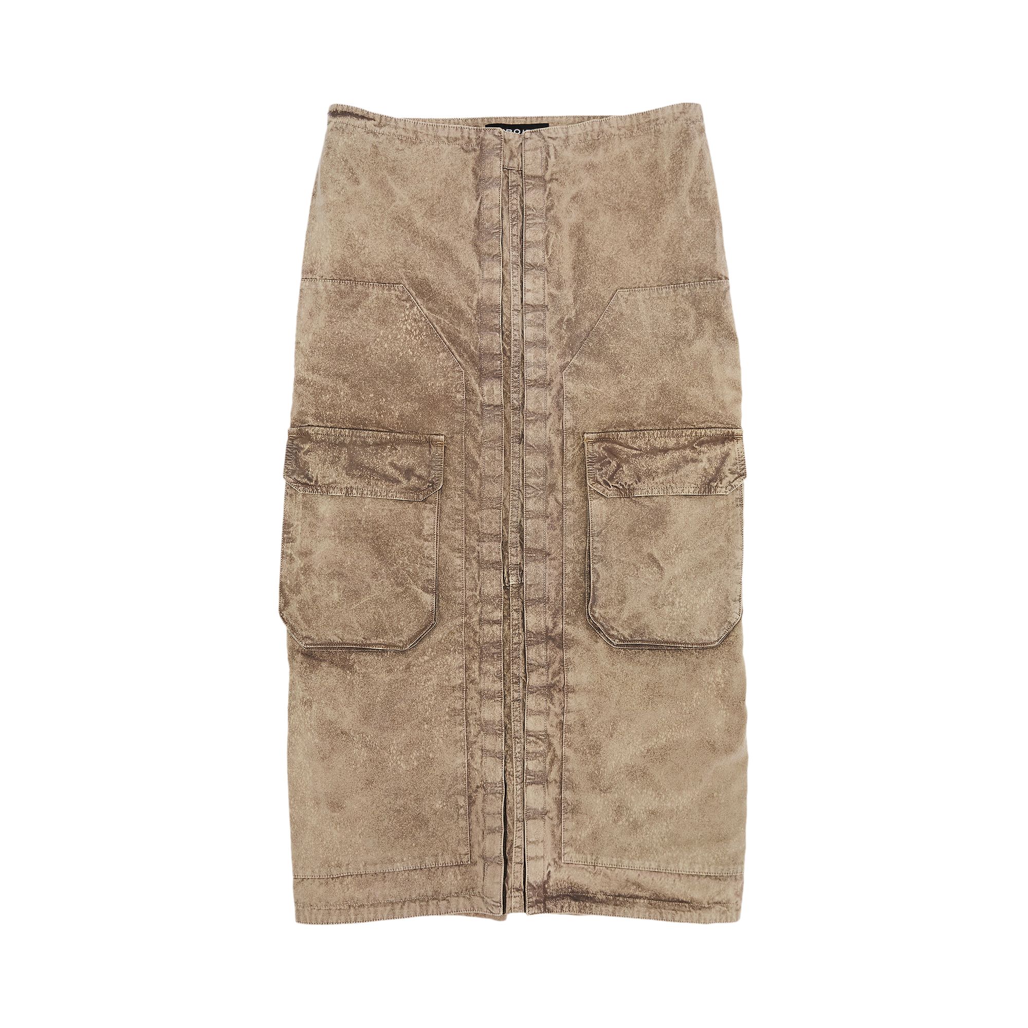 Pre-owned Y/project Velcro Cargo Long Skirt 'washed Khaki' In Green