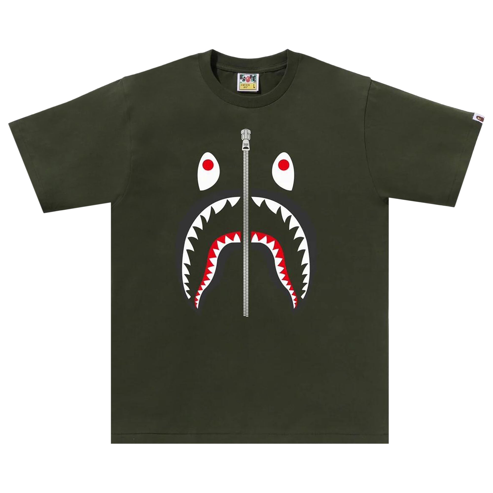 BAPE Shark Tee 'Olive Drab' | Green | Men's Size XL