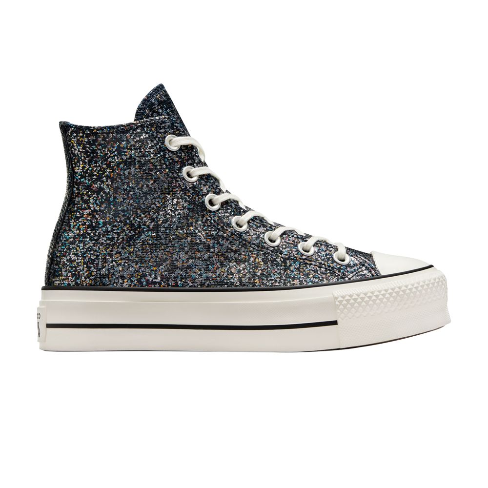 Pre-owned Converse Wmns Chuck Taylor All Star Lift Platform High 'glitter - Into The Void' In Black