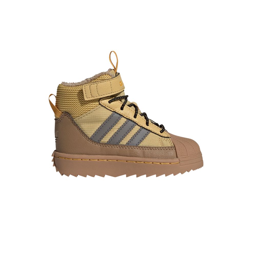 Pre-owned Adidas Originals Adidas Superstar Winter Trek Boot I 'oat Charcoal' | Tan | Infant Size 9