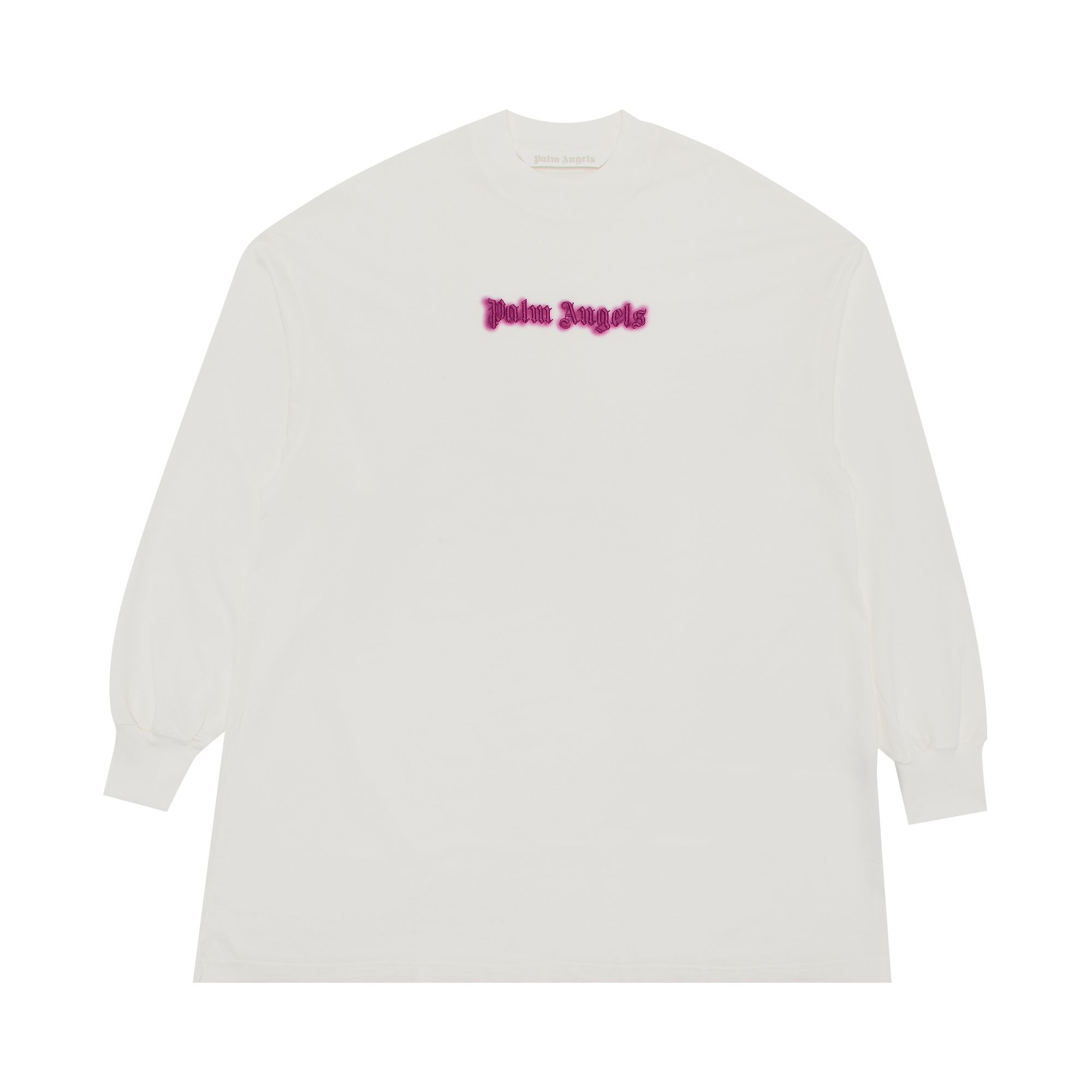 Pre-owned Palm Angels Neon Logo Tee Dress 'off White/fuschia' | Women's Size S