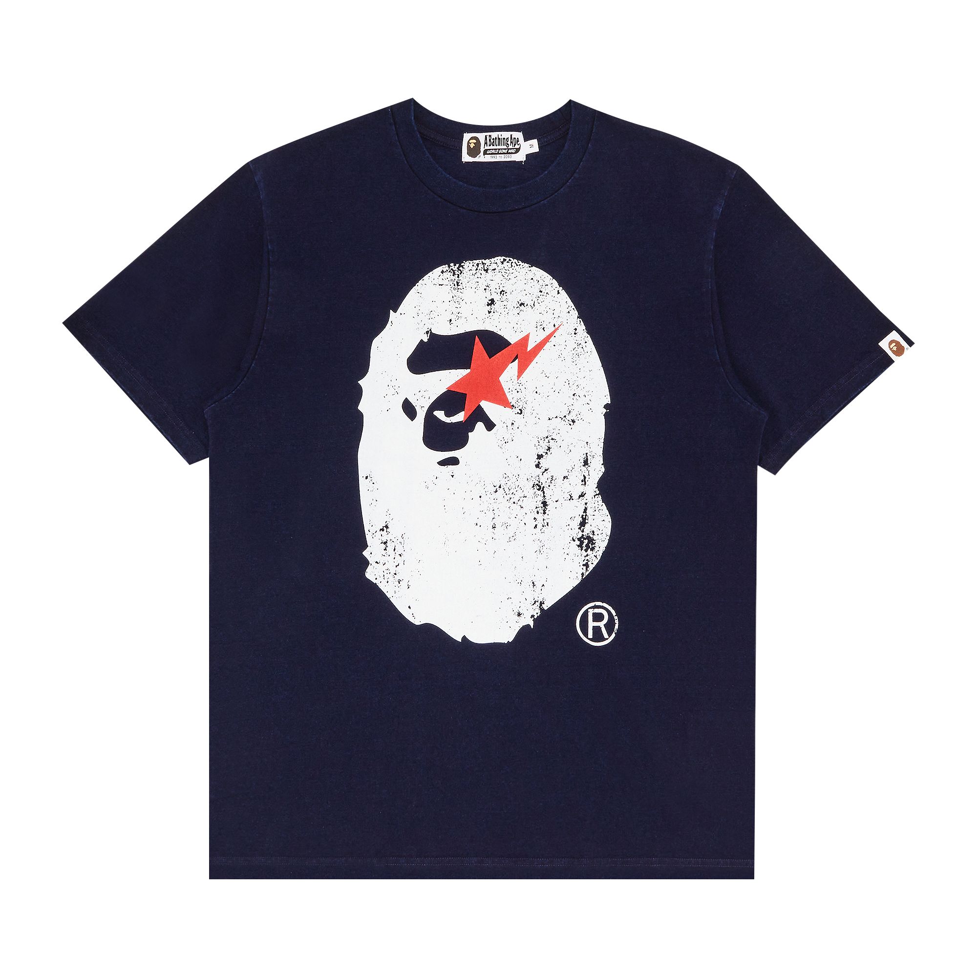 BAPE Ape Head Indigo Tee 'Light Indigo' | Blue | Men's Size XL