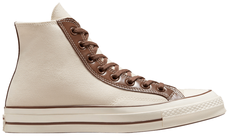 Size 10.0 Chuck 70 High Leather Overlays Natural Ivory