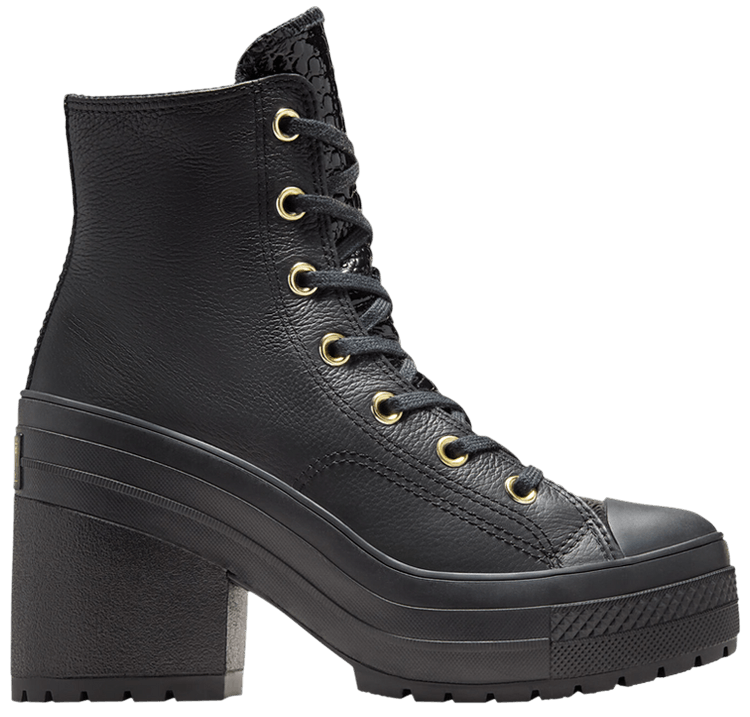 Converse Wmns Chuck 70 De Luxe Heel Platform High Black Light Gold