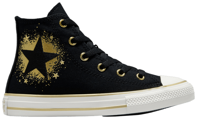 Converse Chuck Taylor All Star High PS Gold Stars   Black