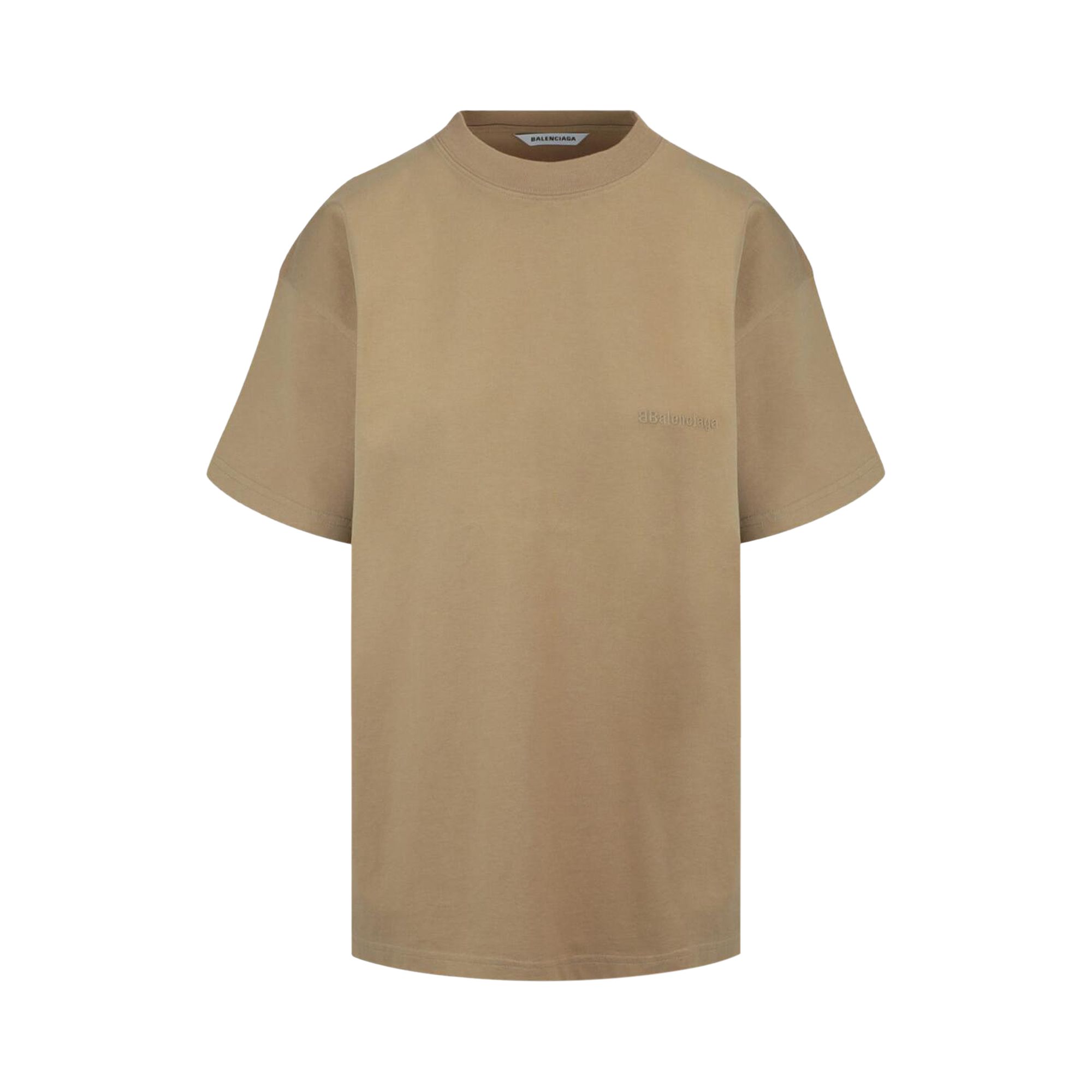 Pre-owned Balenciaga Logo T-shirt 'oat' | Brown | Women's Size Xs