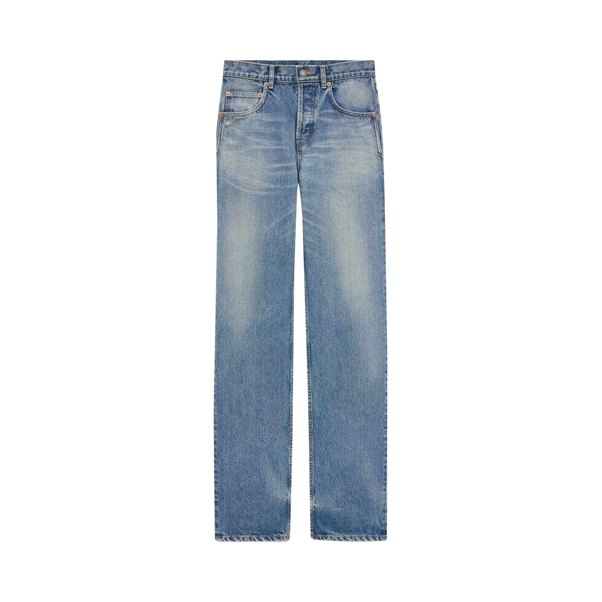 Saint Laurent Mid Straight Baggy Jeans 'Benjamin Blue' | Men's Size 34