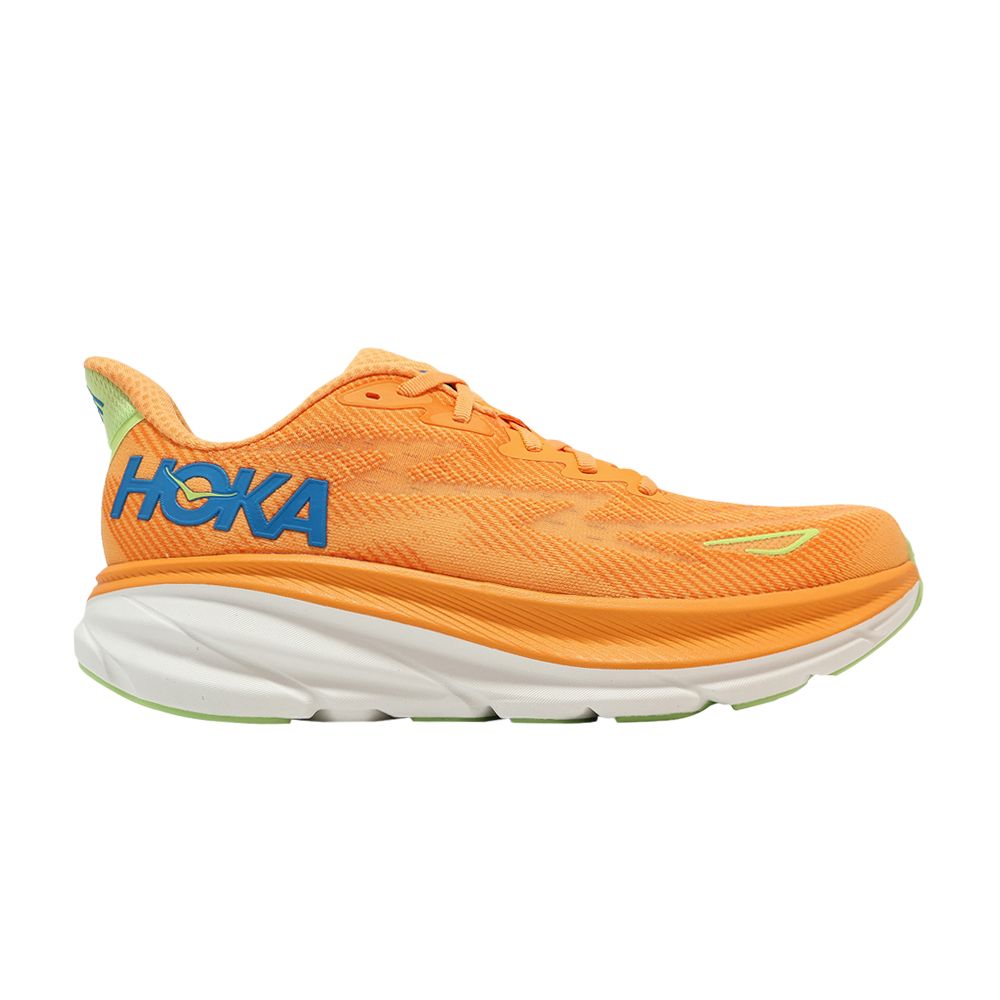 HOKA Clifton 9 2E Wide 'Solar Flare Lettuce' | Orange | Men's Size 12 - 1132210-SLRL