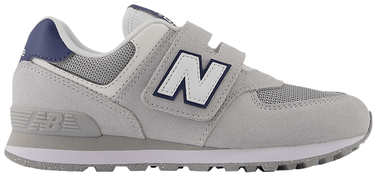 New Balance 574 Hook  Loop Little Kid Wide Brighton Grey Navy