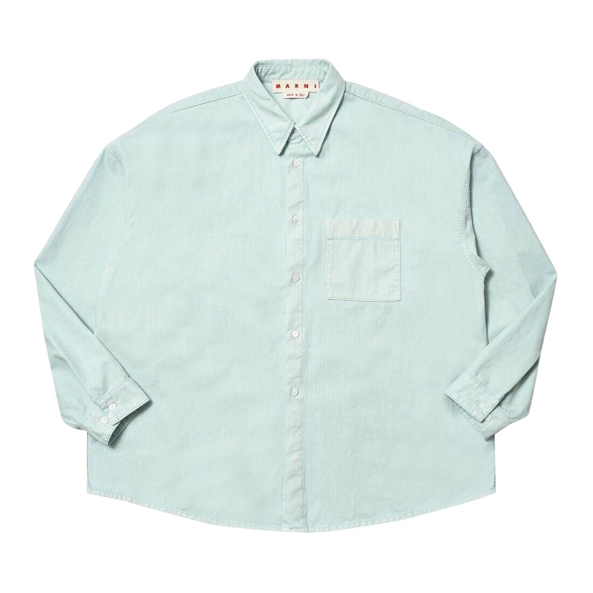 Pre-owned Marni Flocked Denim Overshirt 'aquamarine' | Blue | Men's Size 54