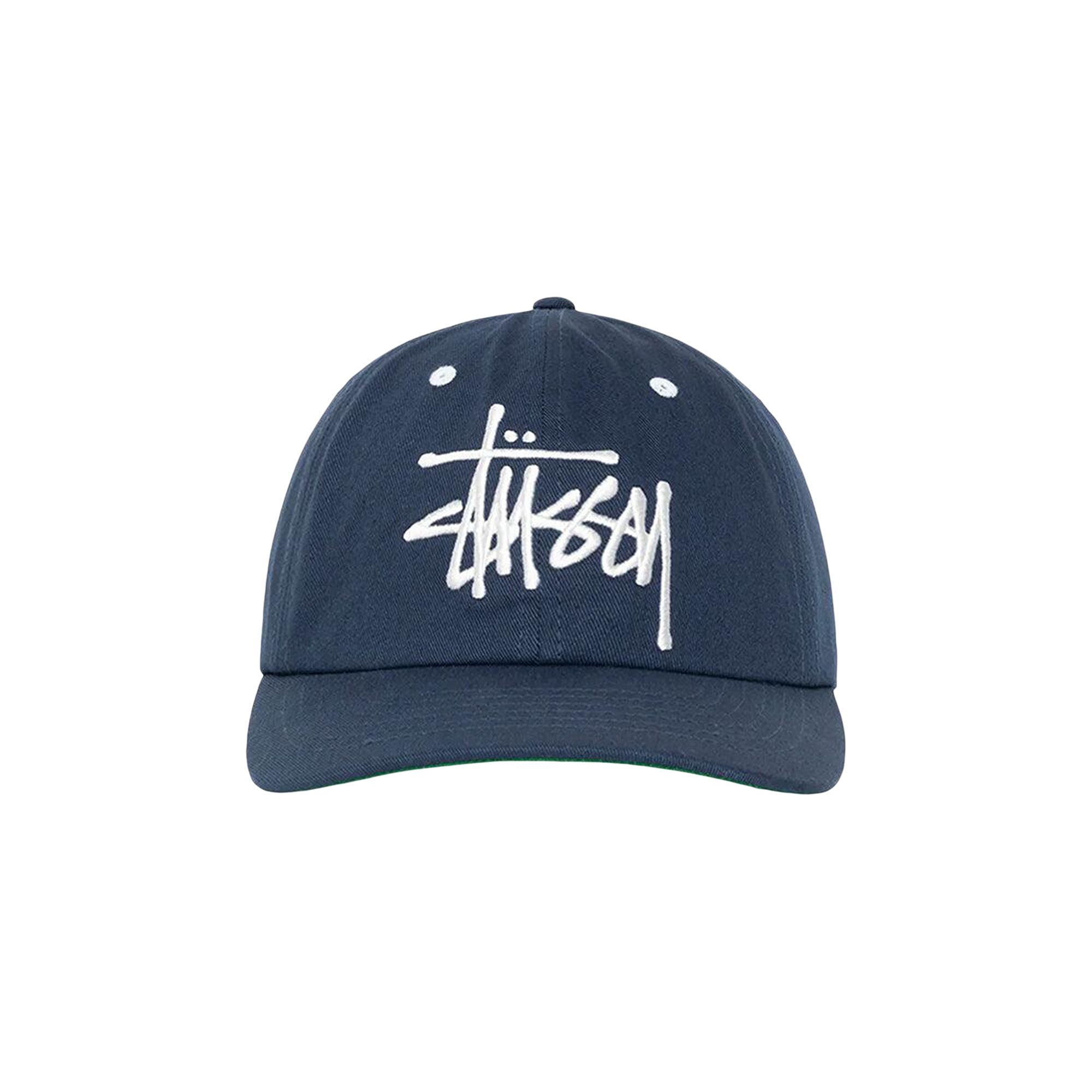 Pre-owned Stussy Low Profile Big Basic Snapback 'navy' In Blue