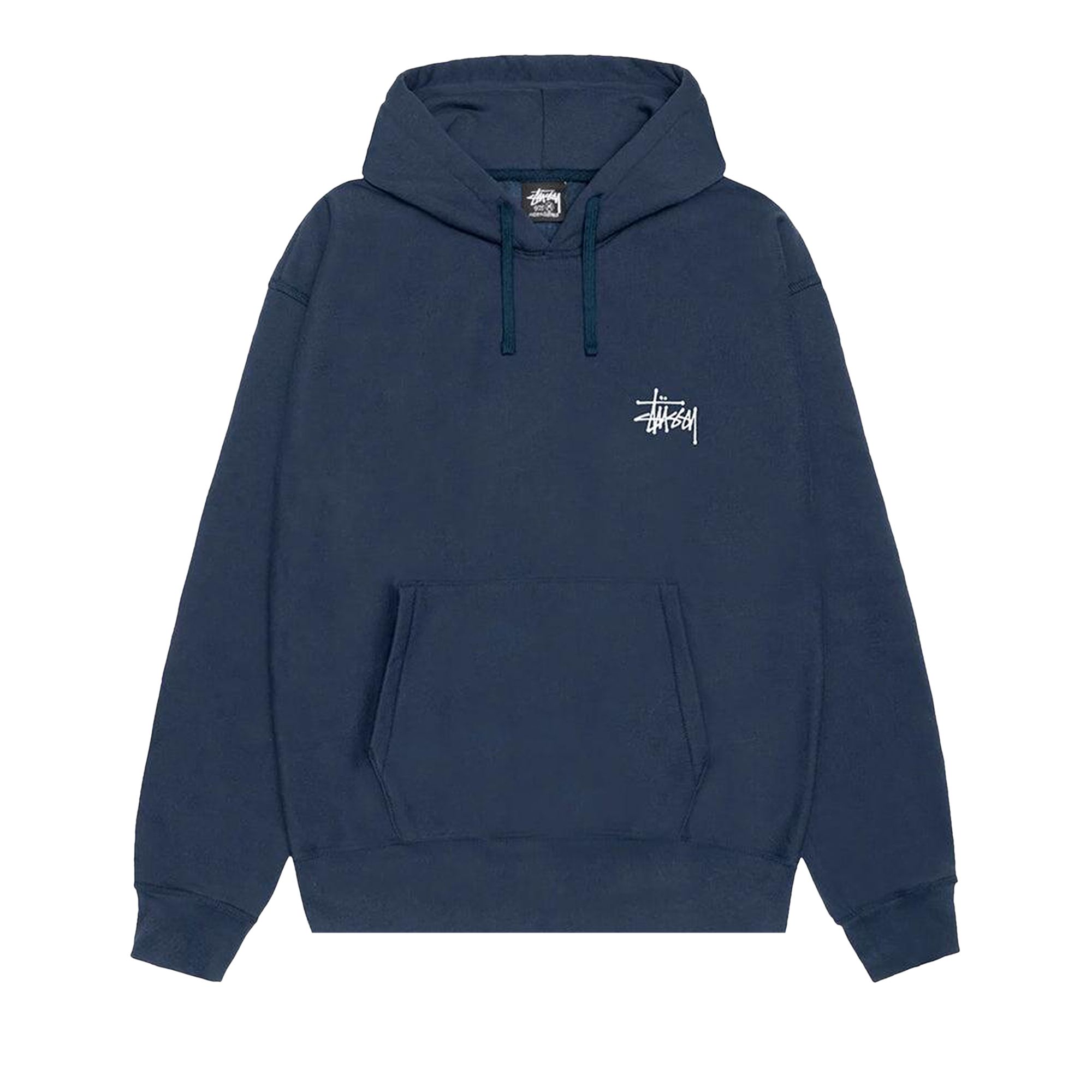 Pre-owned Stussy Basic Logo Hoodie 'navy' In Blue