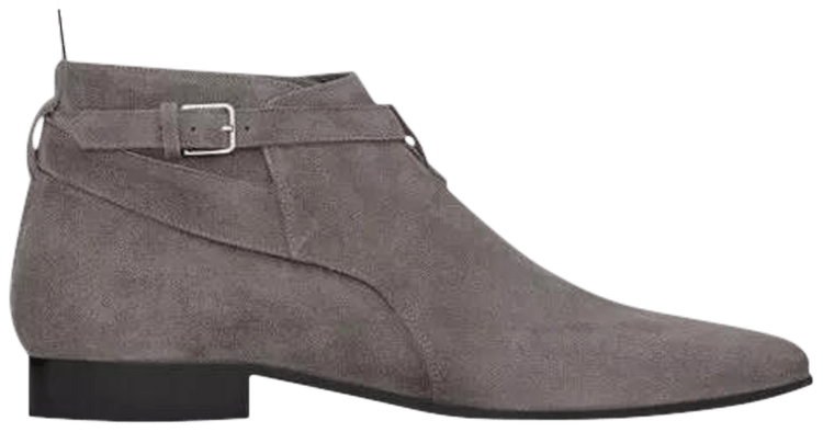 Saint Laurent Jodhpur Cropped Ankle Boot Road Grey
