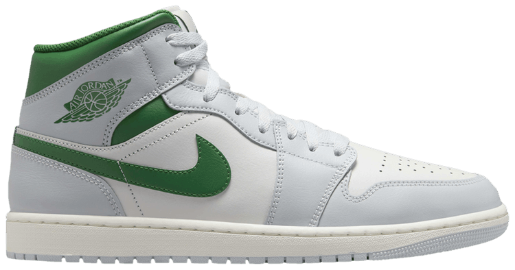 Air Jordan 1 Mid Summit White Lucky Green
