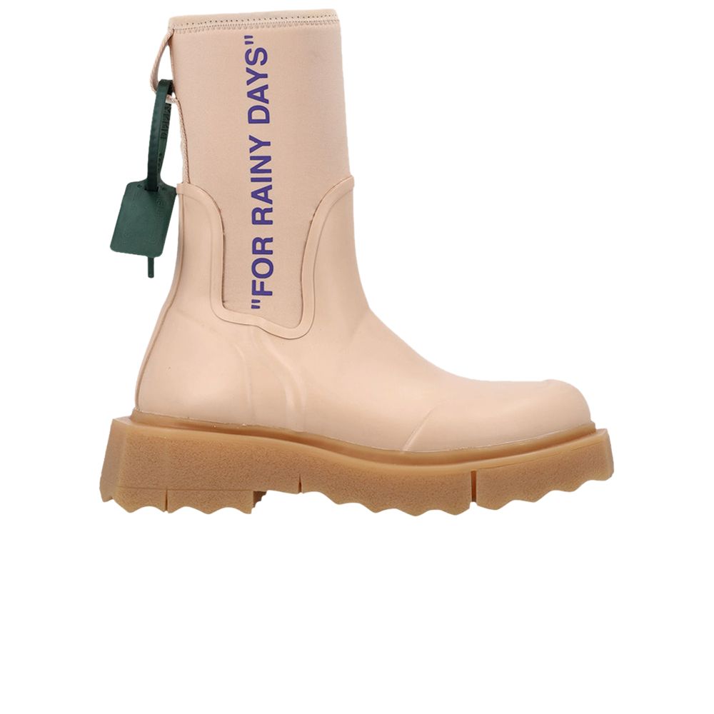 Pre-owned Off-white Wmns Sponge Rubber Rain Boot 'for Rainy Days - Rose' | Cream | Women's Size 40