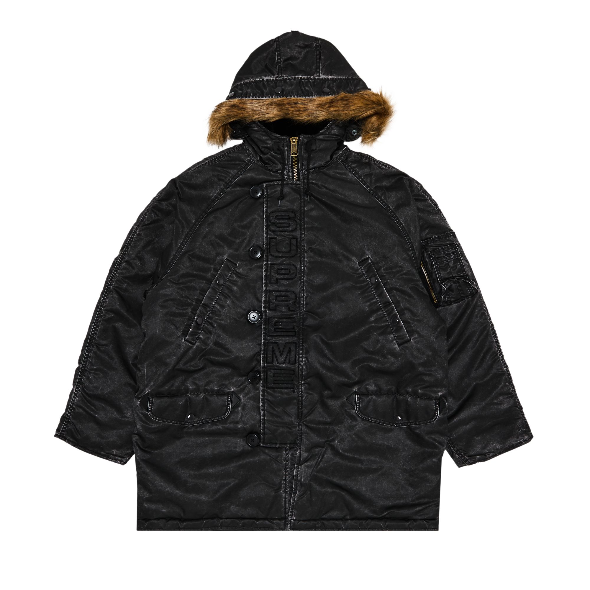 Supreme Washed Flight Satin N-3B Parka 'Black' | Men's Size XL