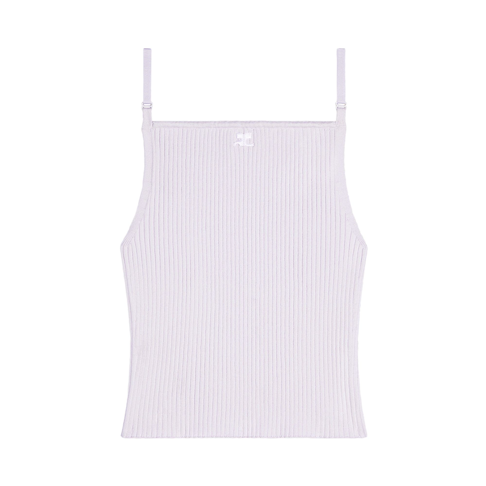 Pre-owned Courrèges Rib Knit Tank Top 'mist' | Pink | Women's Size S