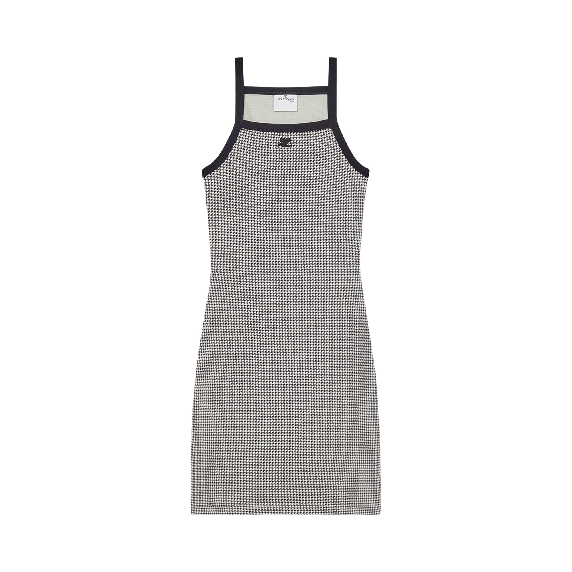 Courrèges Contrast Mini Dress 'Houndstooth White/Black' | Multi-Color | Women's Size XL