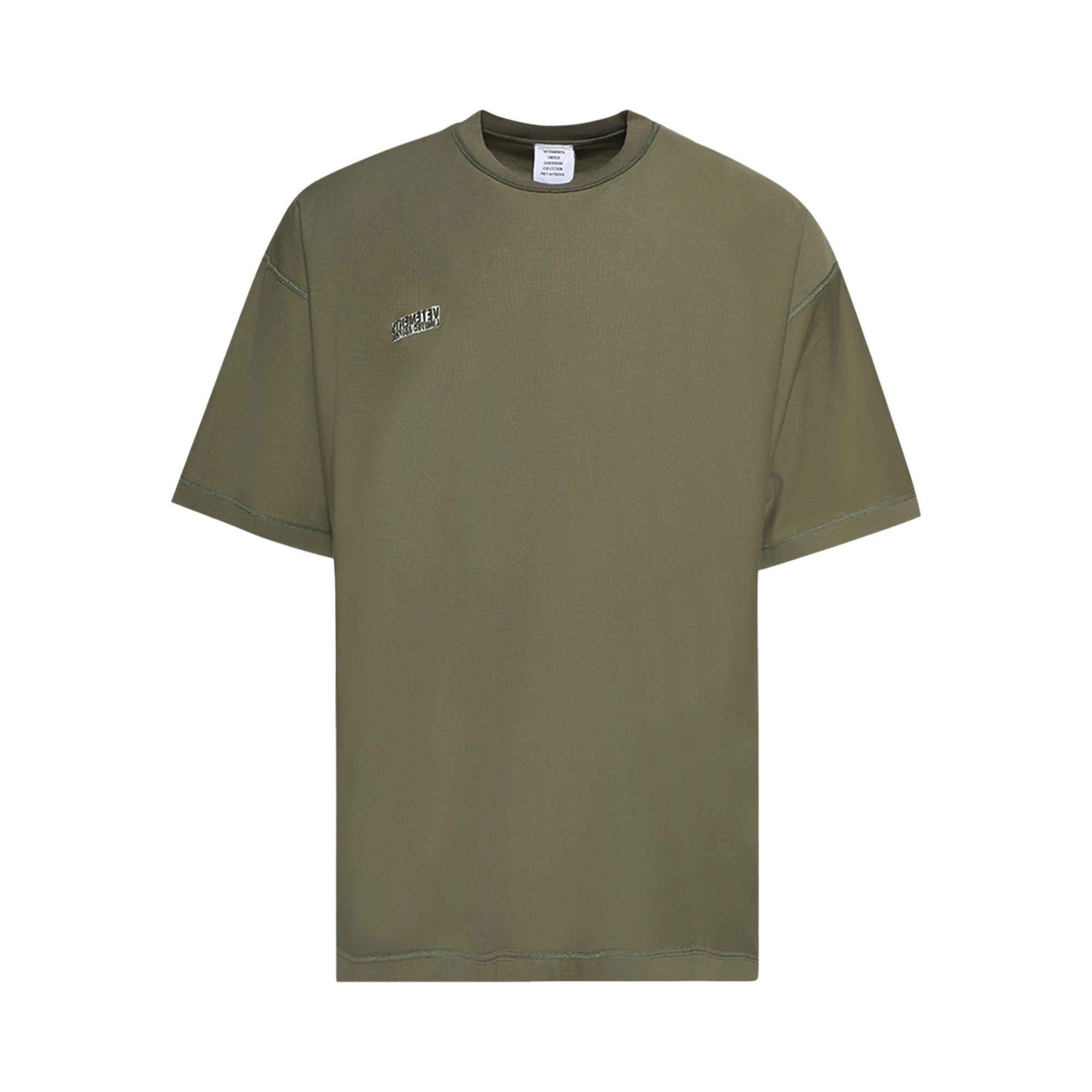 Pre-owned Vetements Inside Out Label T-shirt 'khaki' | Tan | Men's Size Xl In Brown