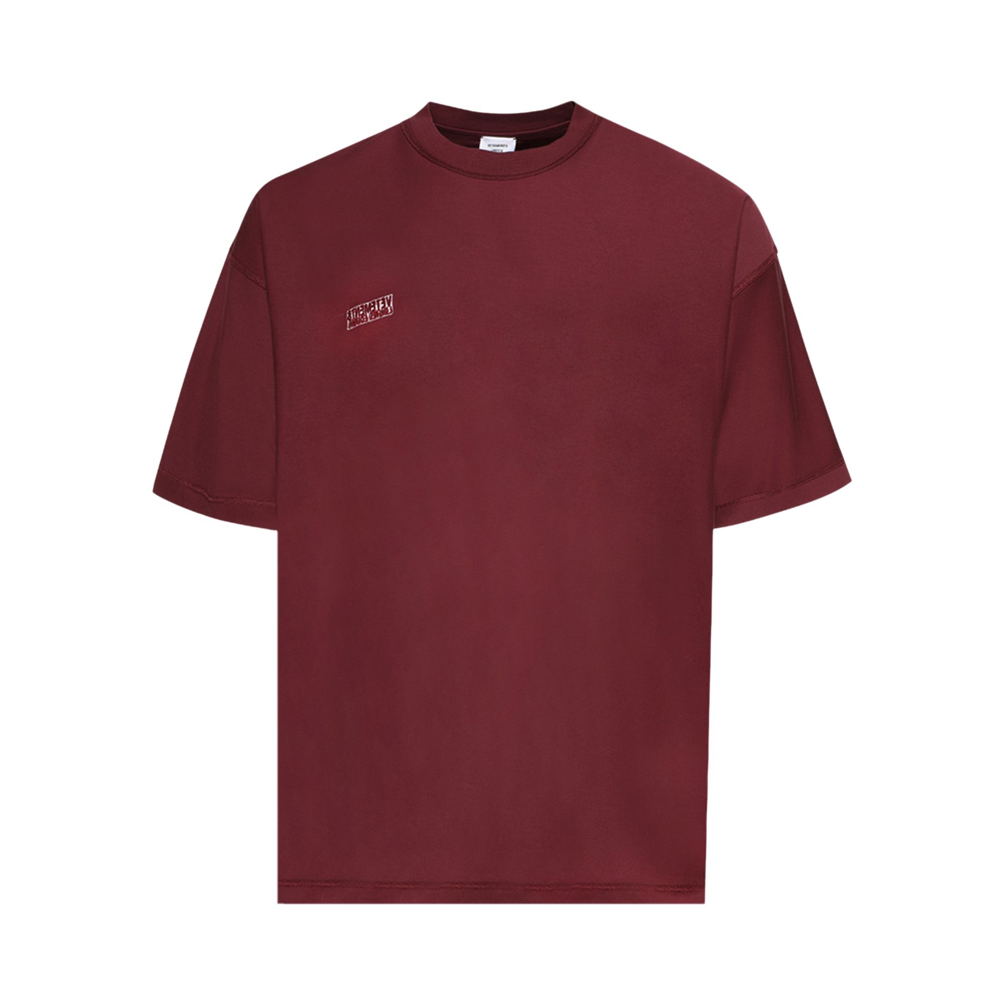 Pre-owned Vetements Inside Out Label T-shirt 'bordeaux' | Red | Men's Size M