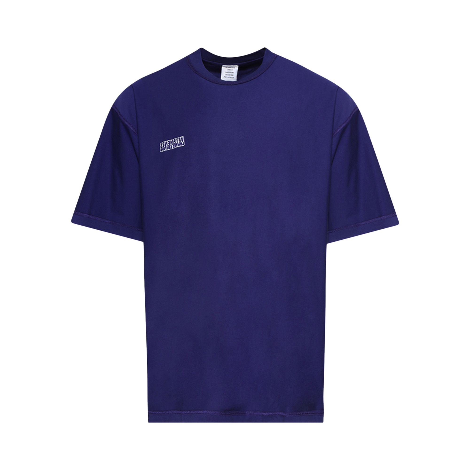 Pre-owned Vetements Inside Out Label T-shirt 'royal Blue' | Men's Size S
