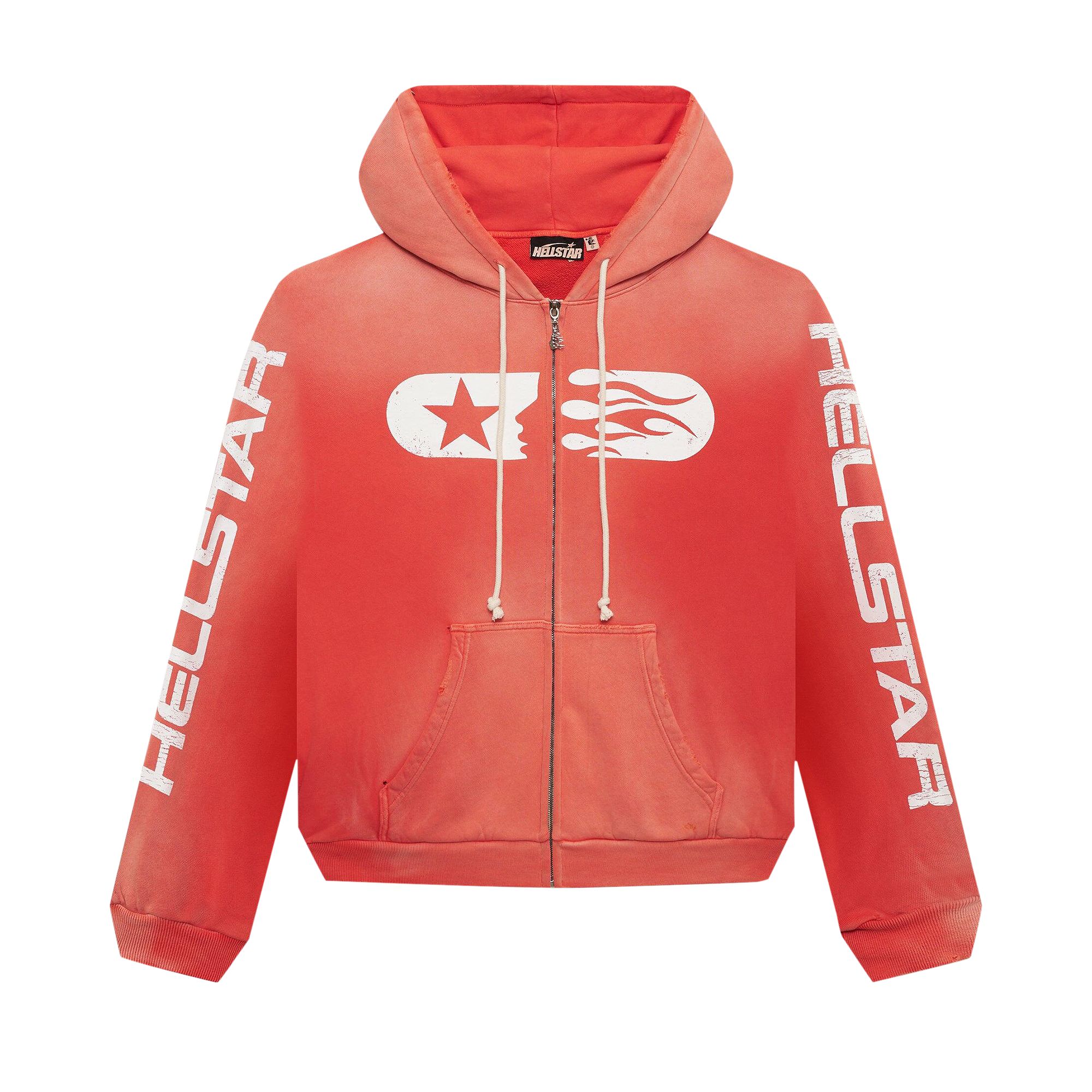 Hellstar Studios Zip Hoodie 'Red' | Men's Size L