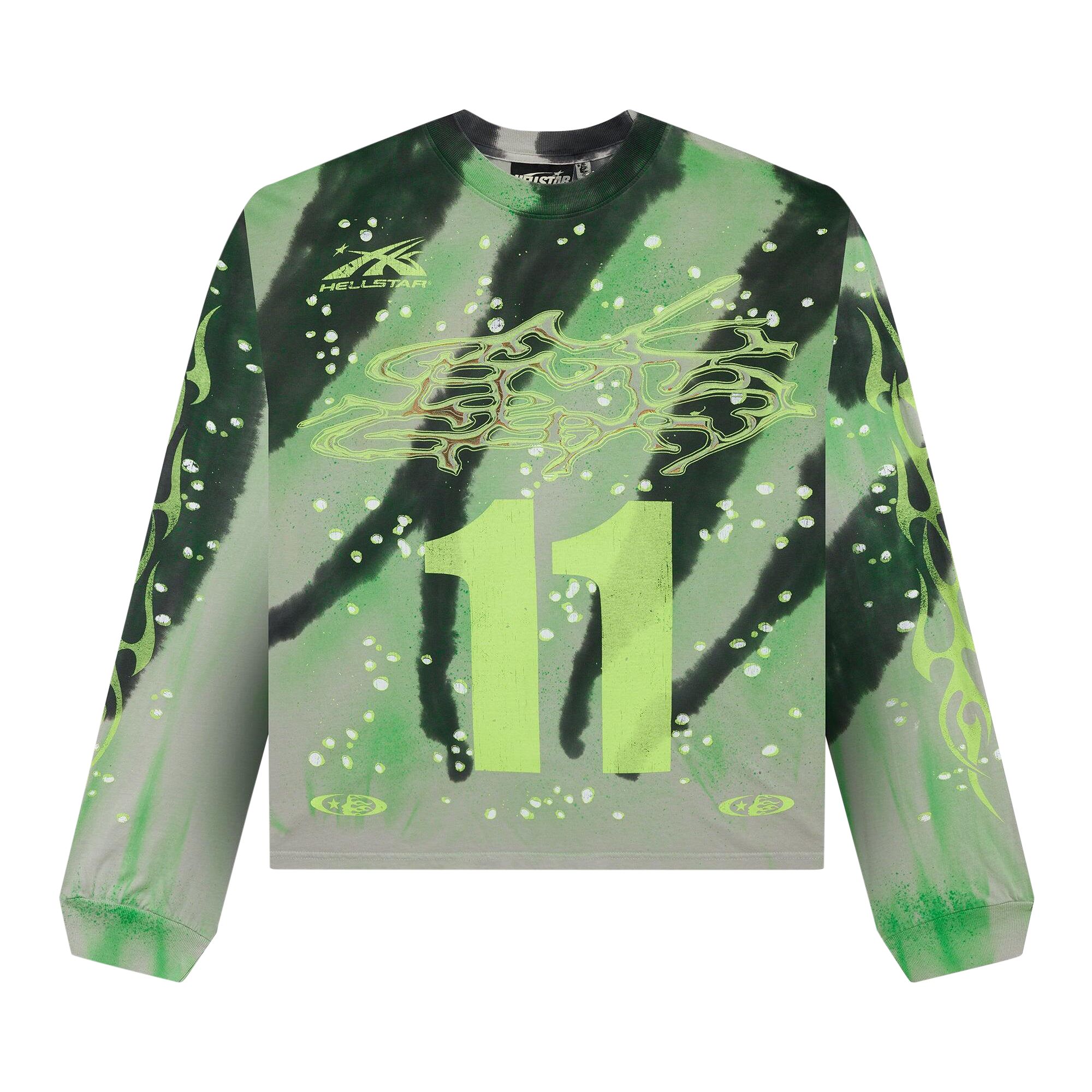 Hellstar Tye-Dye Moto Long-Sleeve 'Green' | Men's Size XS