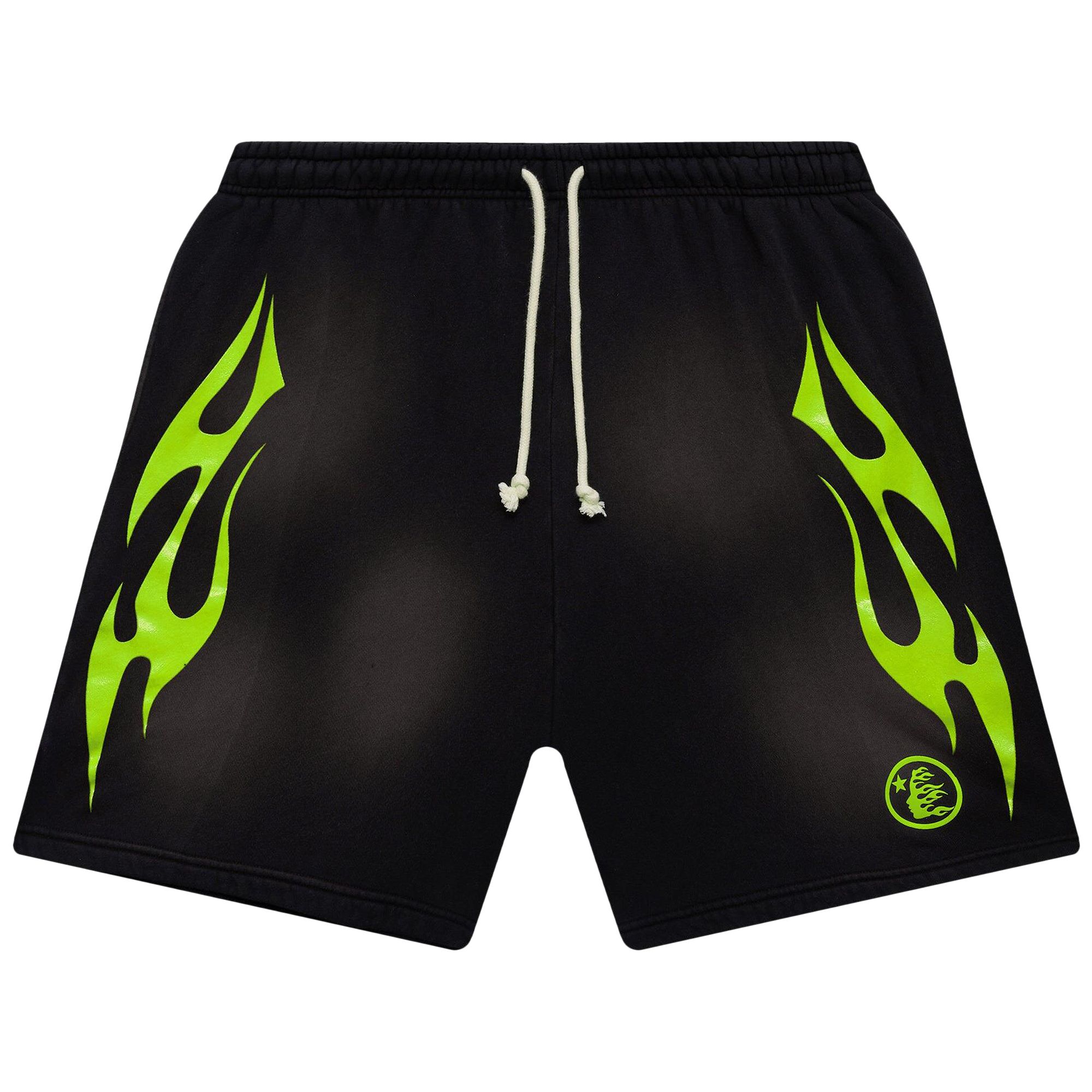 Hellstar Flame Shorts 'Green' | Black | Men's Size S