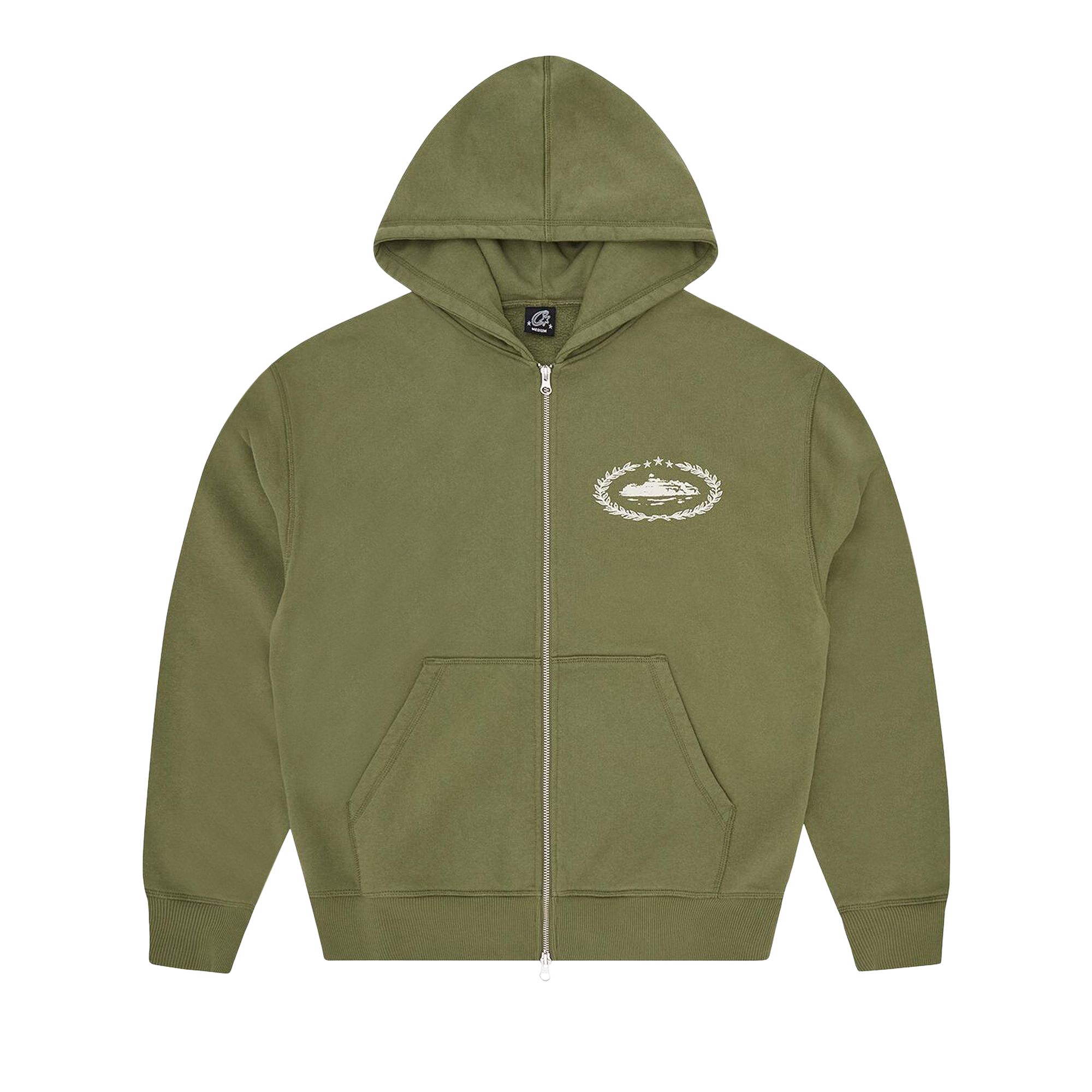 Pre-owned Corteiz Crtz Superior Royale Zip Hoodie 'olive' | Green | Men's Size Xl