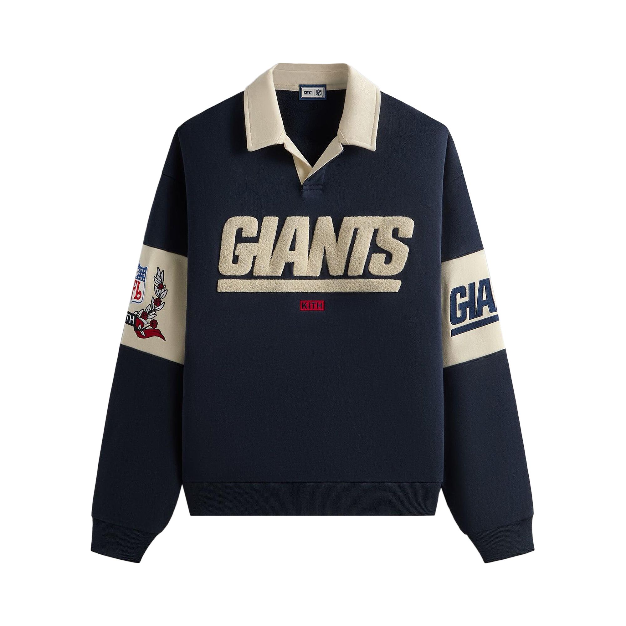 Pre-owned Kith & '47 For The Nfl: Giants Nelson Collared Pullover 'nocturnal' In Blue