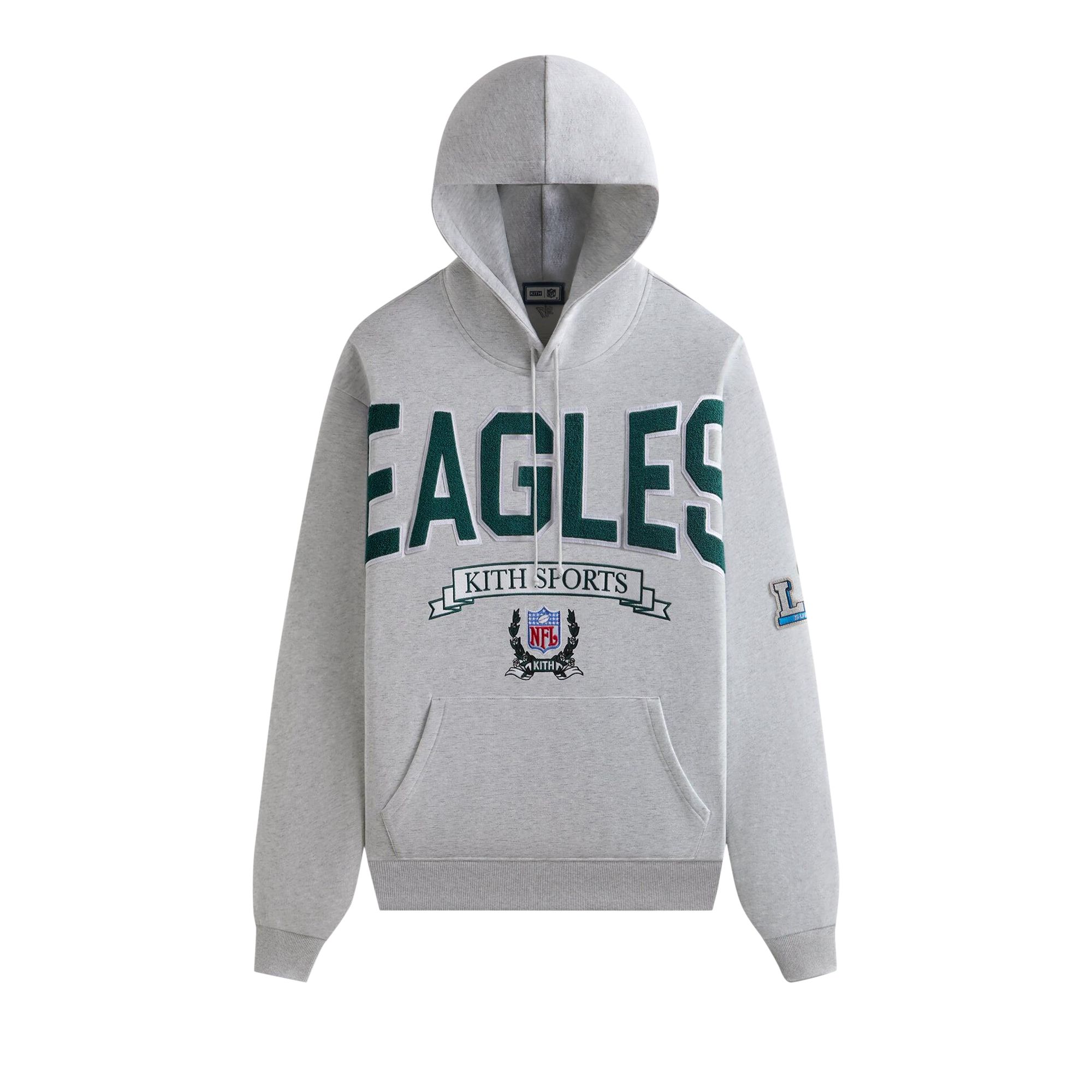 Pre-owned Kith & '47 For The Nfl: Eagles Nelson Hoodie 'light Heather Grey' | Men's Size L