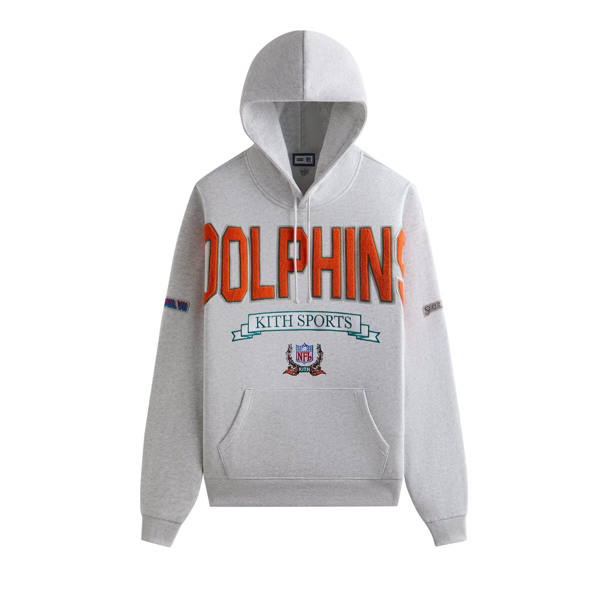 Pre-owned Kith & '47 For The Nfl: Dolphins Nelson Hoodie 'light Heather Grey' | Men's Size Xxl