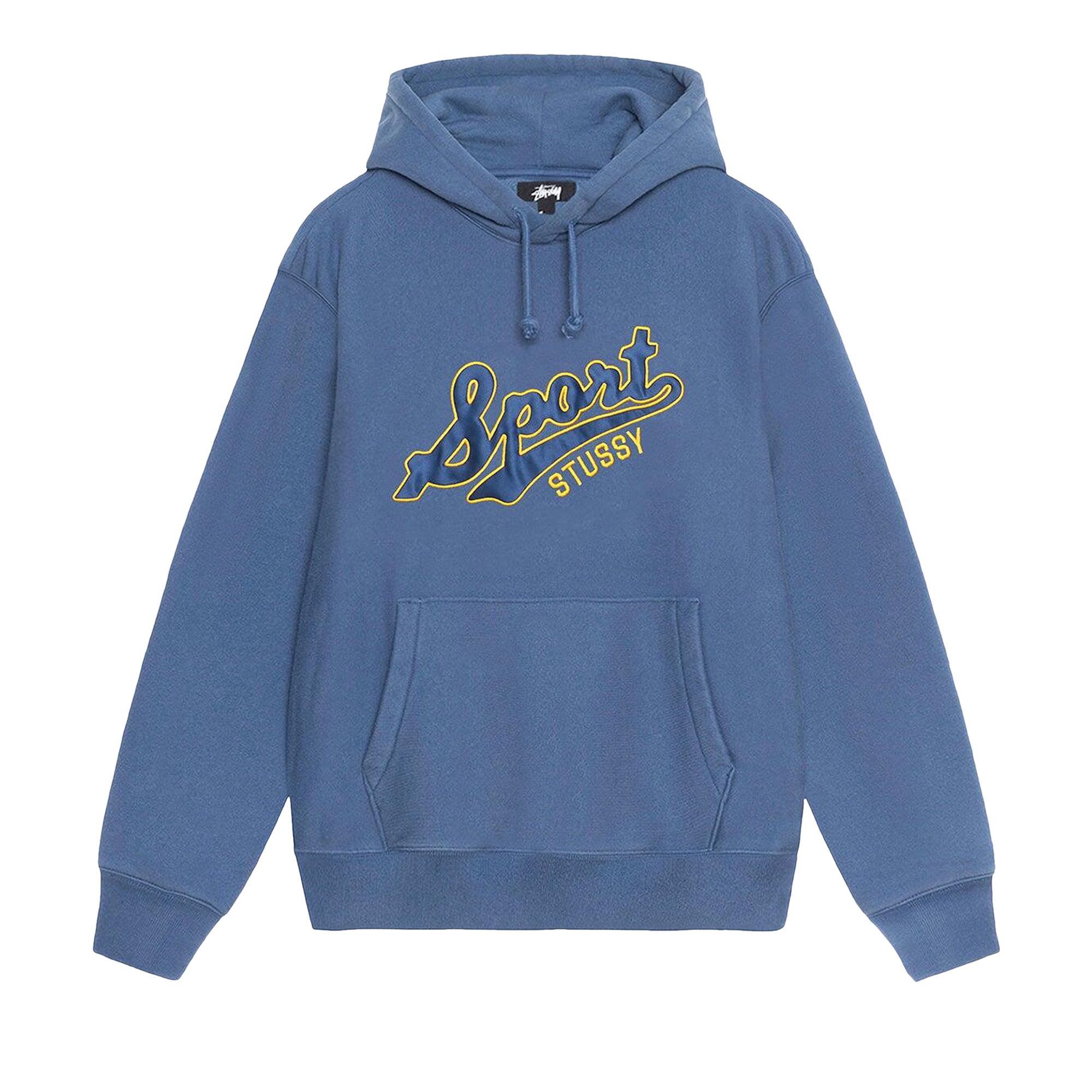 Pre-owned Stussy Satin Patch Oversized Hoodie 'blue'