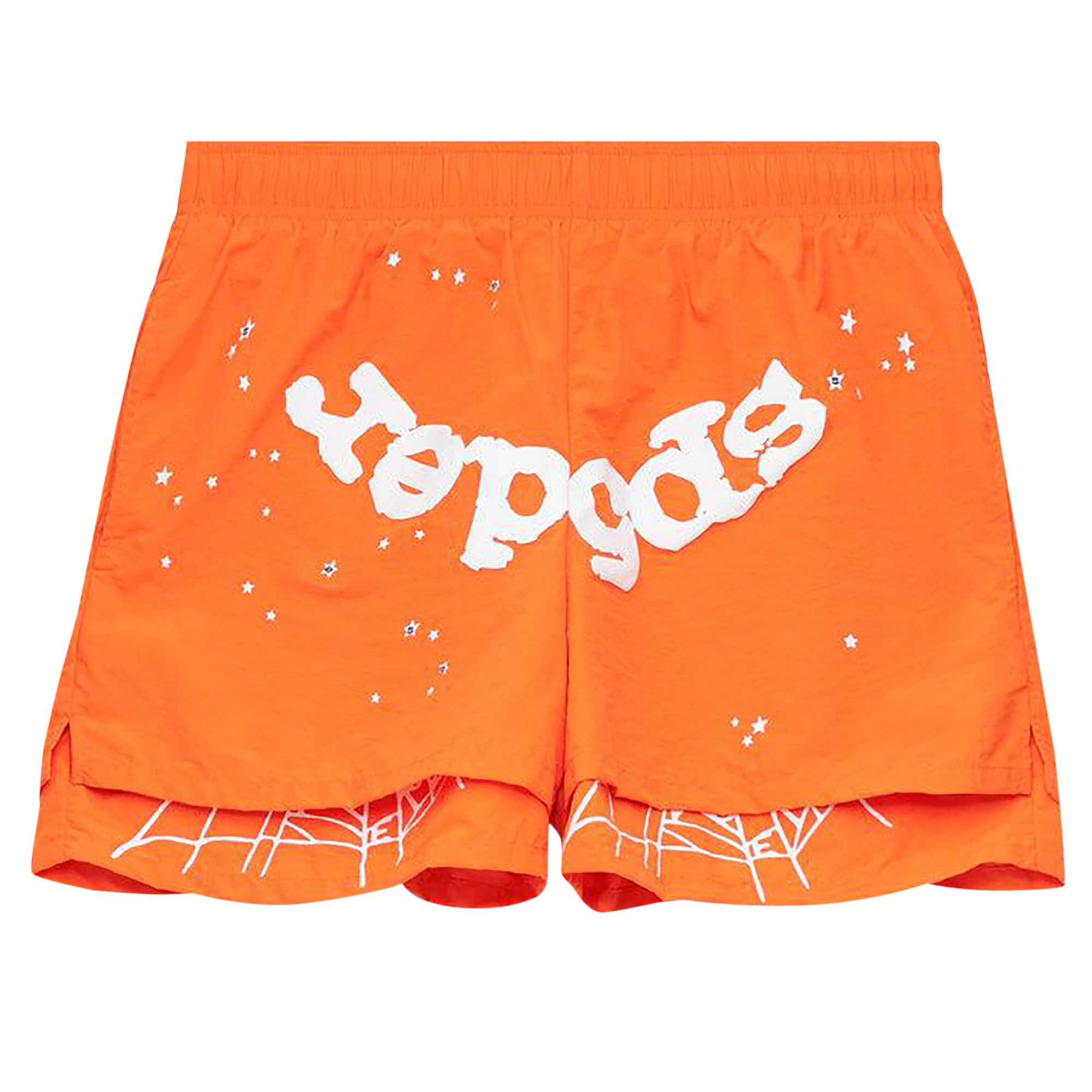 Pre-owned Sp5der Og Web Double Layer Short 'orange'
