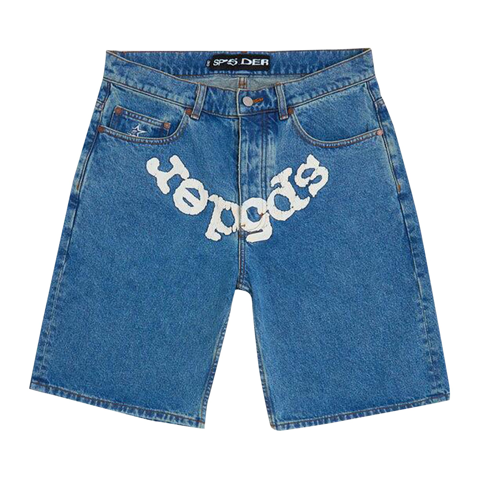 Sp5der OG Logo Denim Short 'Blue' | Men's Size 32