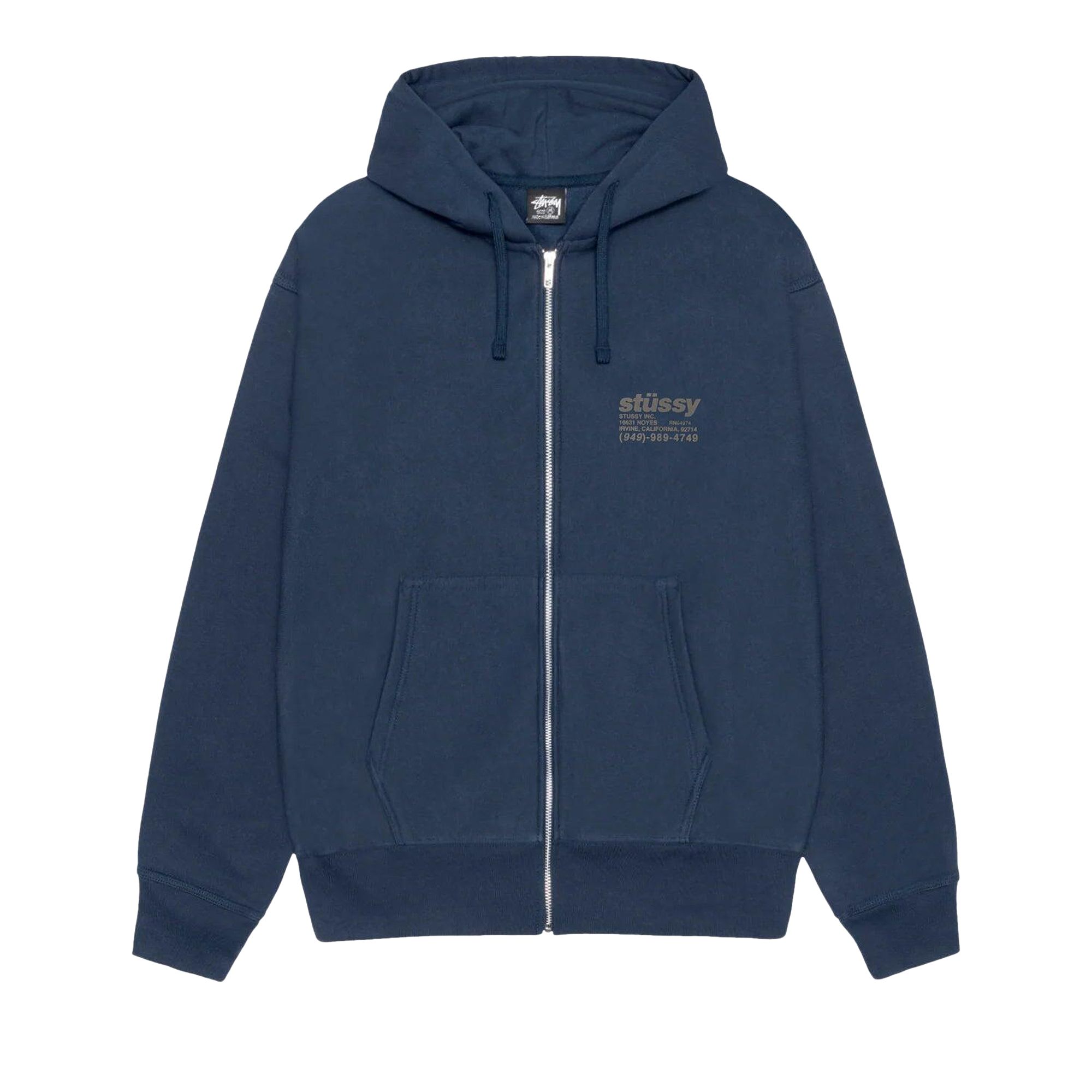 Stussy DNA Zip Hoodie 'Navy' | Blue | Men's Size M