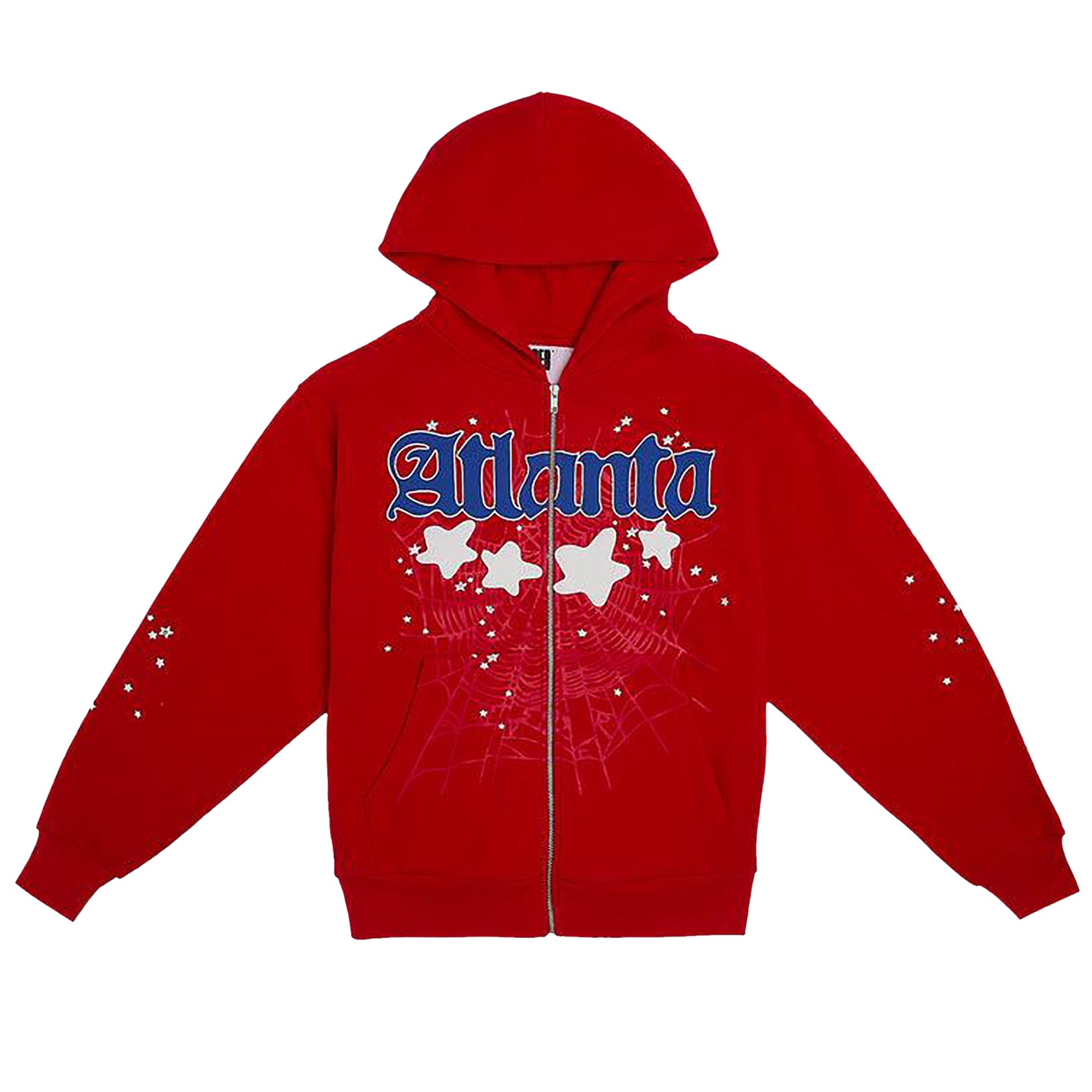 Sp5der Atlanta Zip Up Hoodie 'Red' | Men's Size M