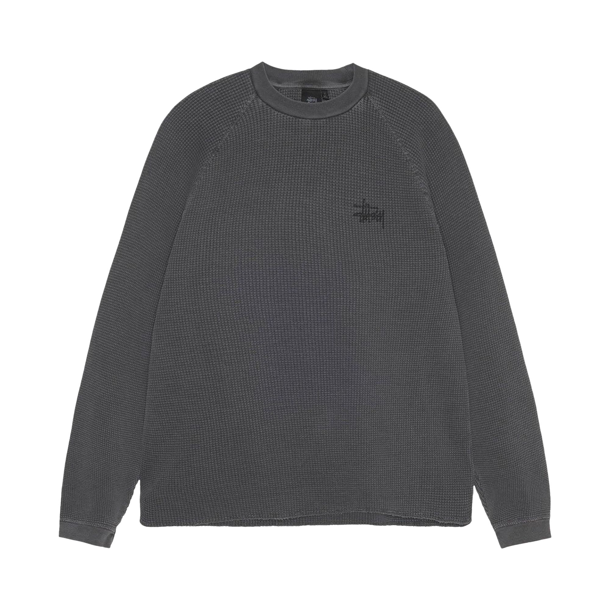 Pre-owned Stussy Raglan Thermal Long-sleeve Crew 'washed Black'
