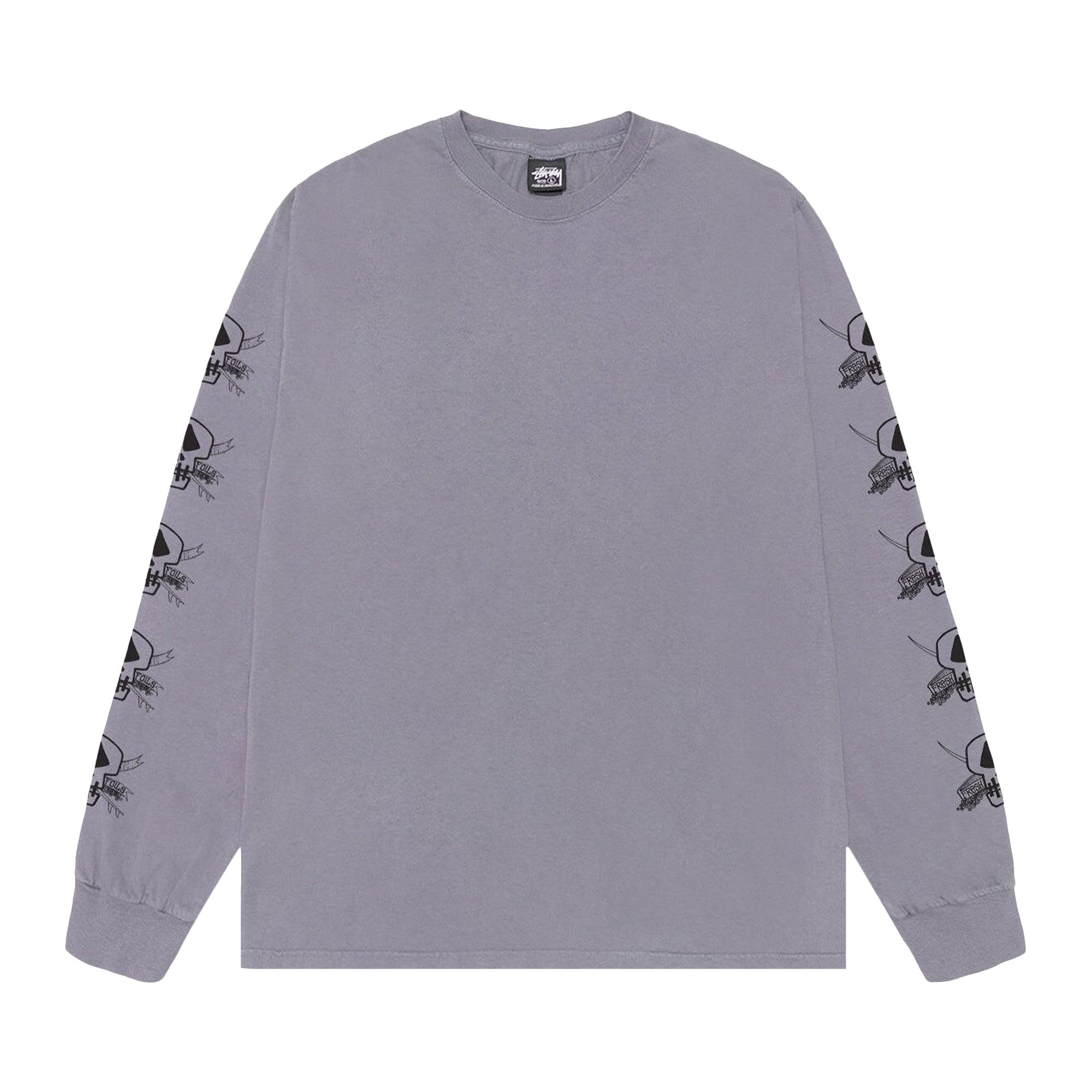 Pre-owned Stussy Pigment Dyed Foils Long-sleeve Tee 'shark' In Purple
