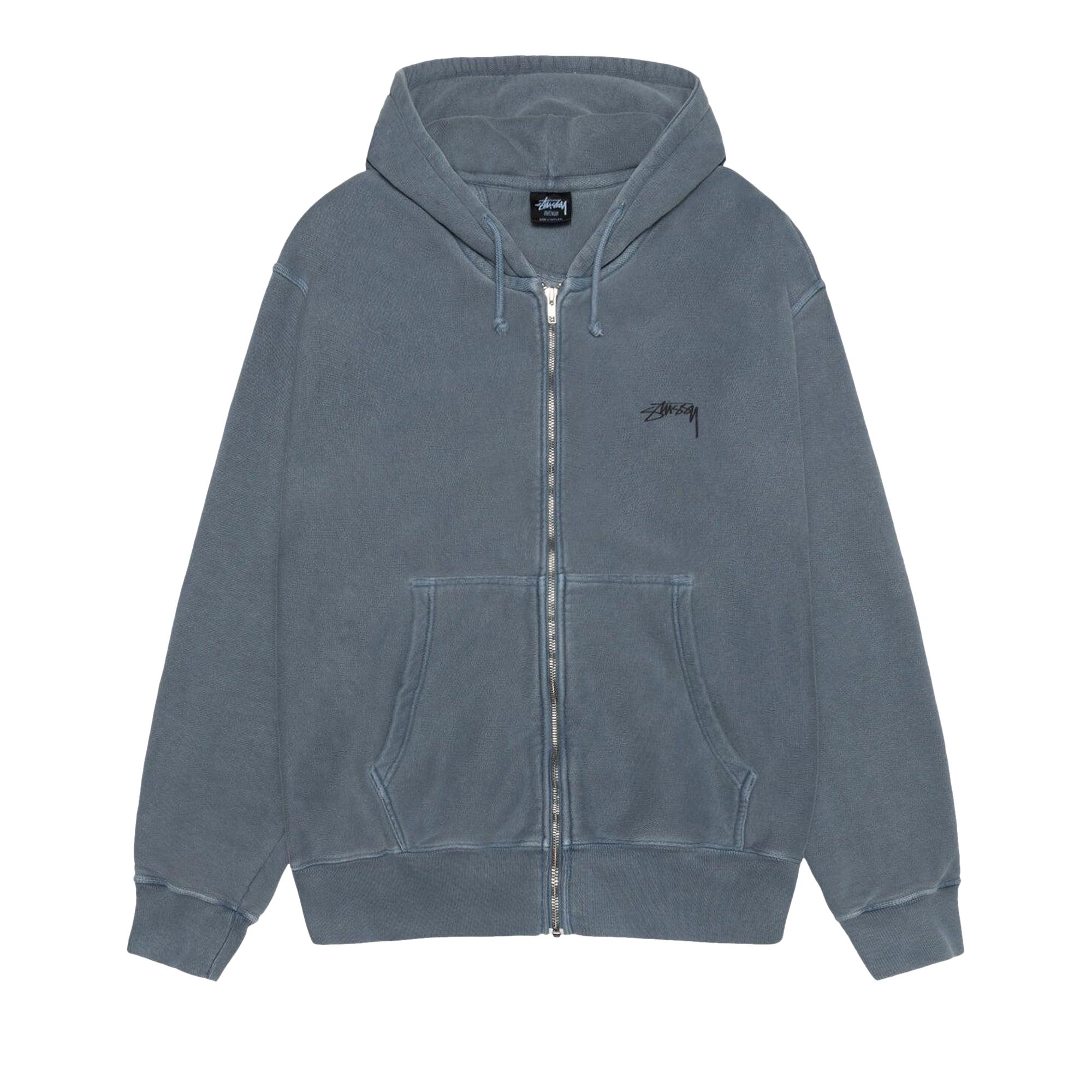 Stussy Pigment Dyed Buana Zip Hoodie 'Navy' | Blue | Men's Size L