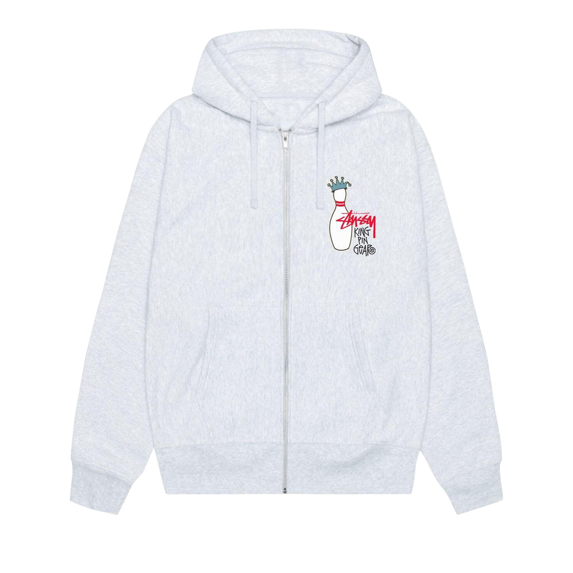 Stussy Kingpin Zip Hoodie 'Ash Heather' | Grey | Men's Size M