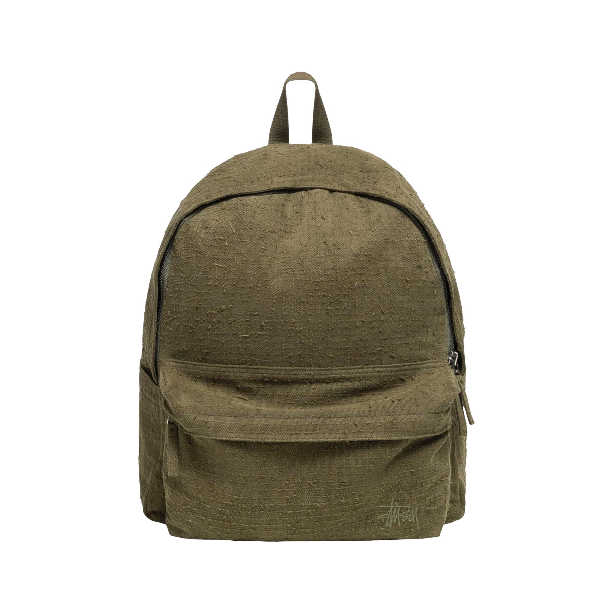 Pre-owned Stussy Needle Punch Backpack 'olive' | Green | Men's Size Onesize