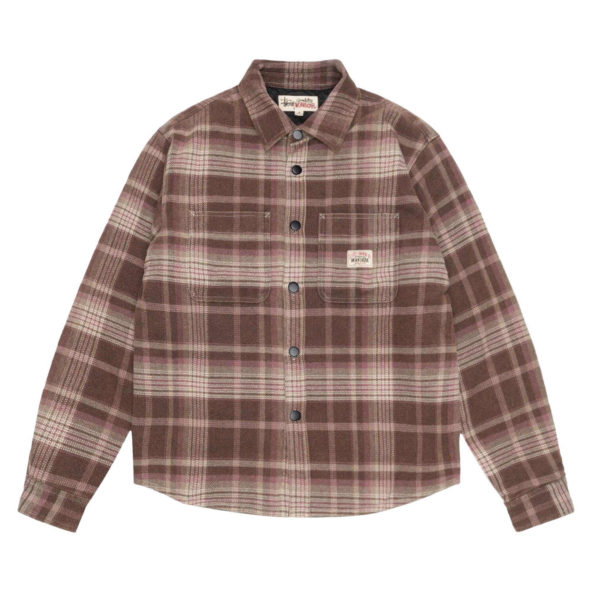 Pre-owned Stussy Heavy Washed Plaid Long-sleeve Shirt 'brown'