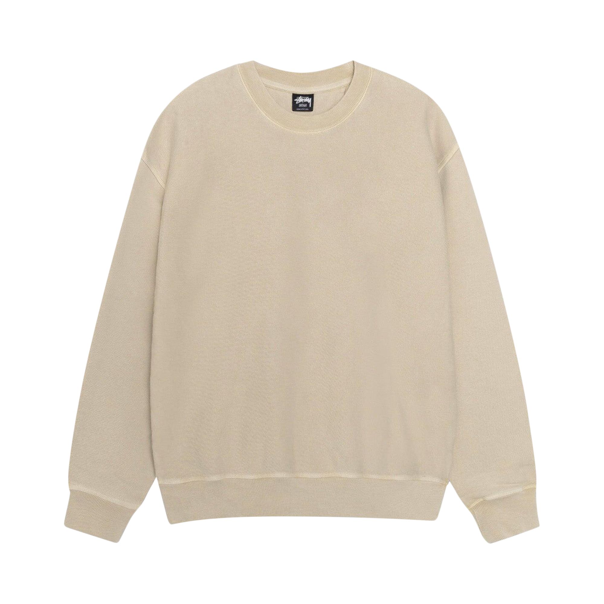 Pre-owned Stussy Pigment Dyed Buana Crew 'khaki' | Tan | Men's Size S In Brown