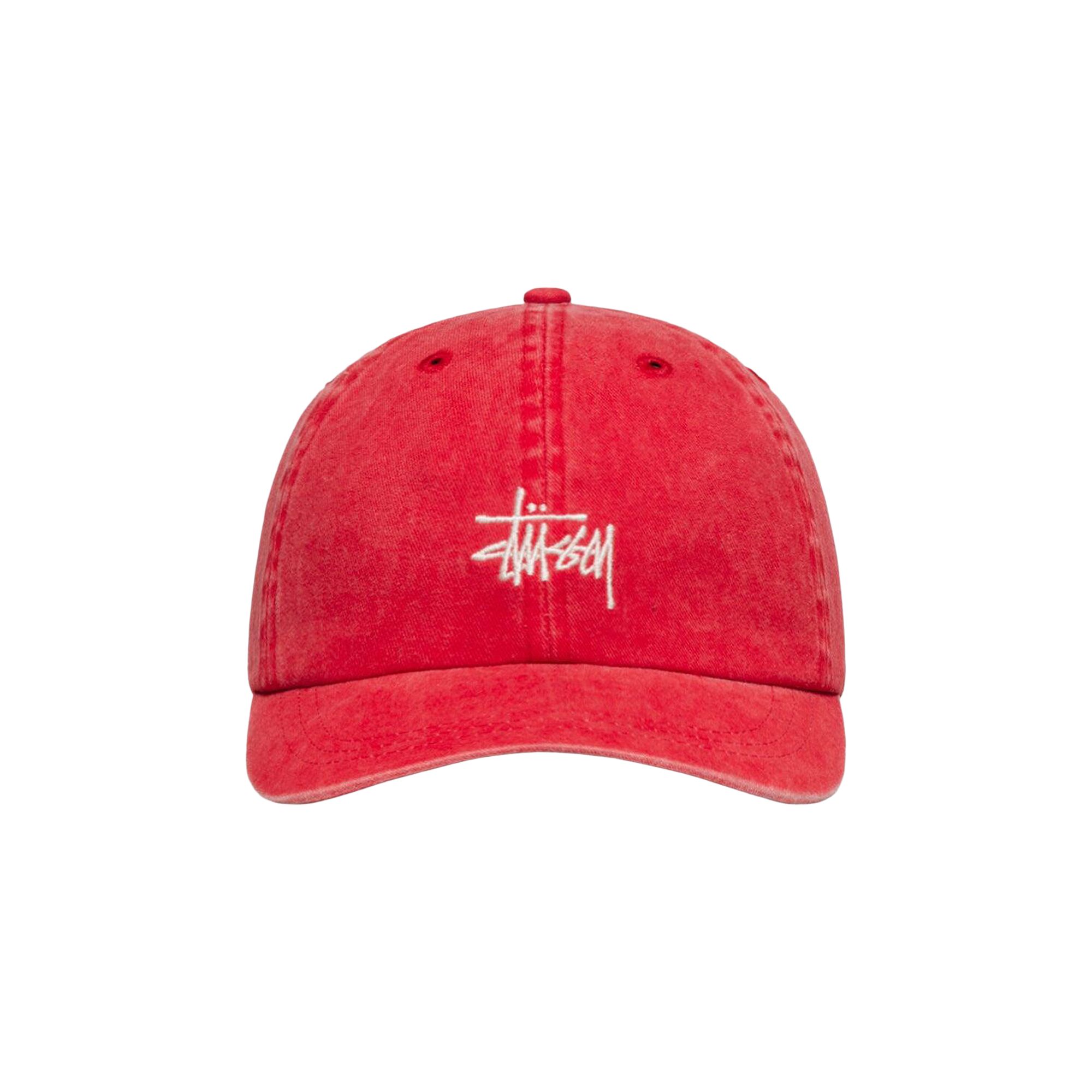 Pre-owned Stussy Low Pro Basic Washed Strapback 'chile' | Red | Men's Size Onesize